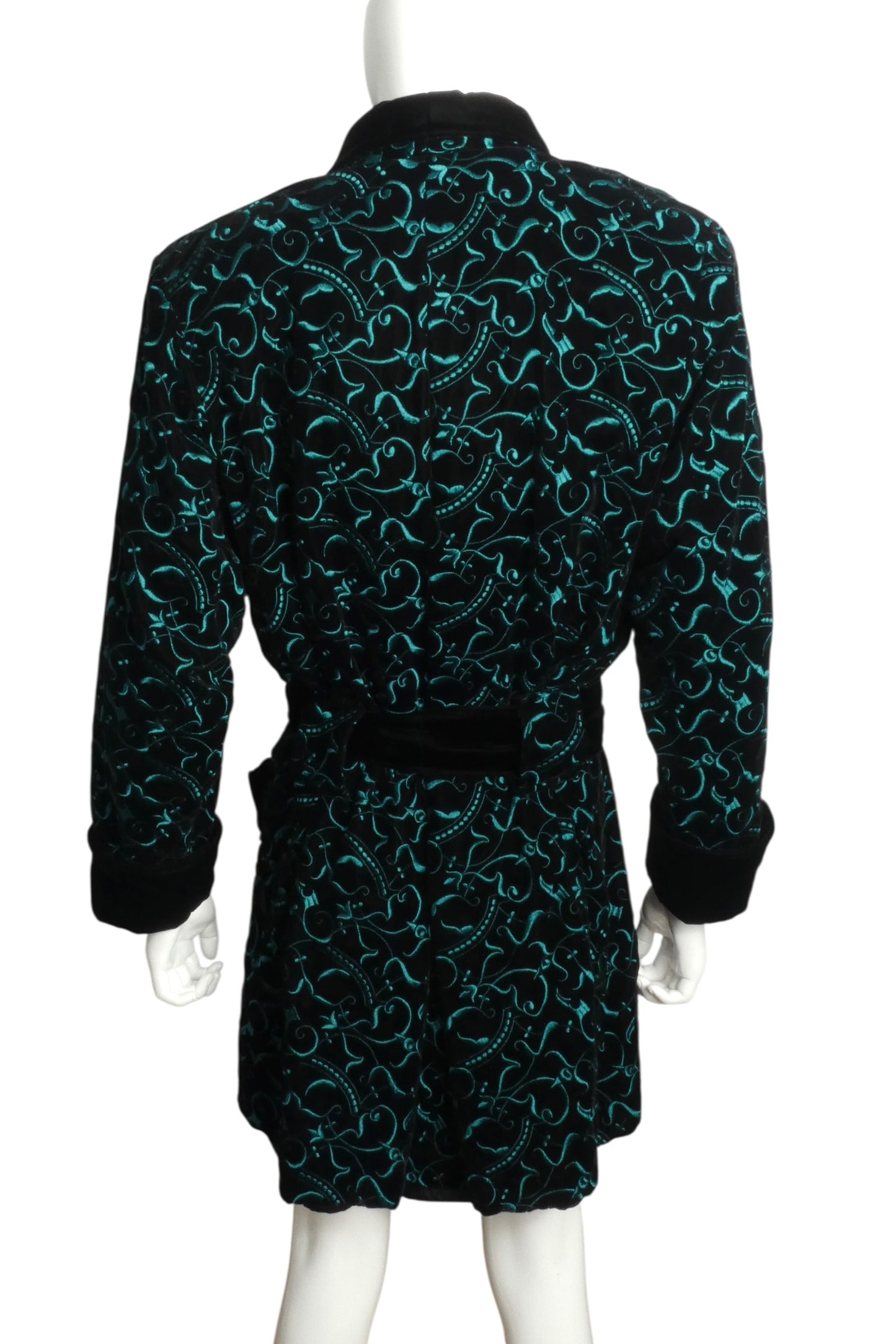1980s Velvet Smoking Jacket, Size Medium