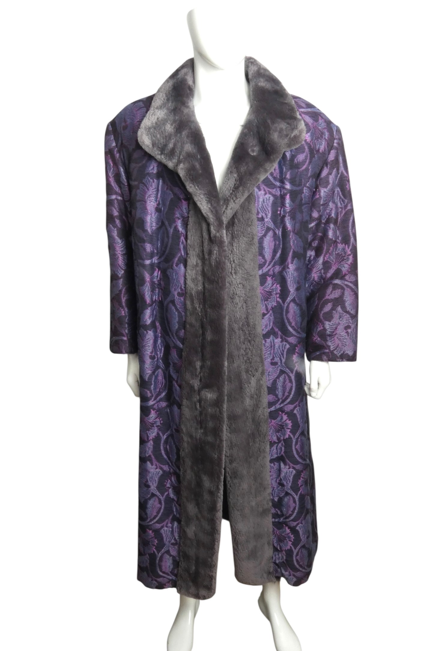 Brocade & Mink Coat, Size XL