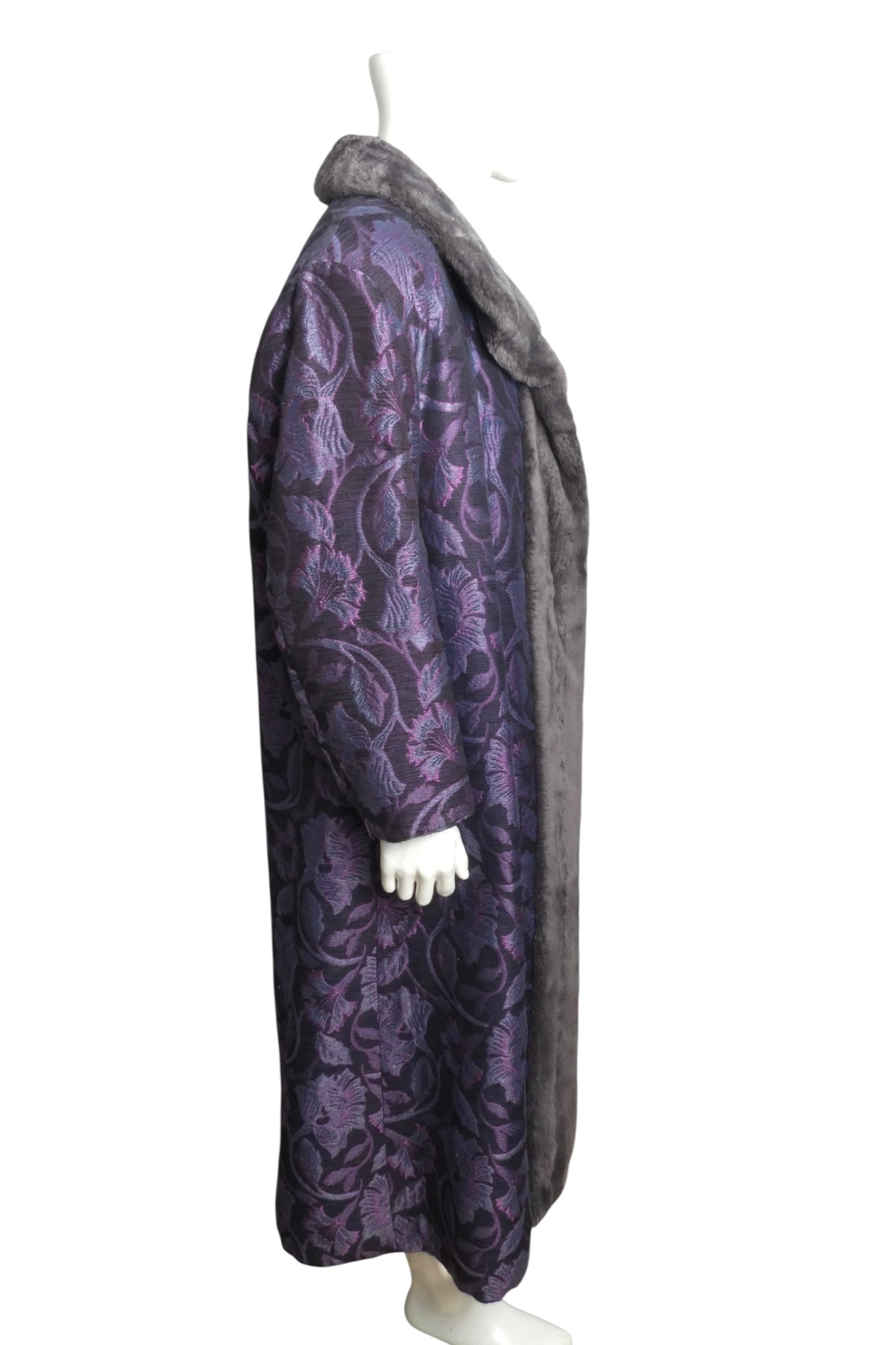 Brocade & Mink Coat, Size XL