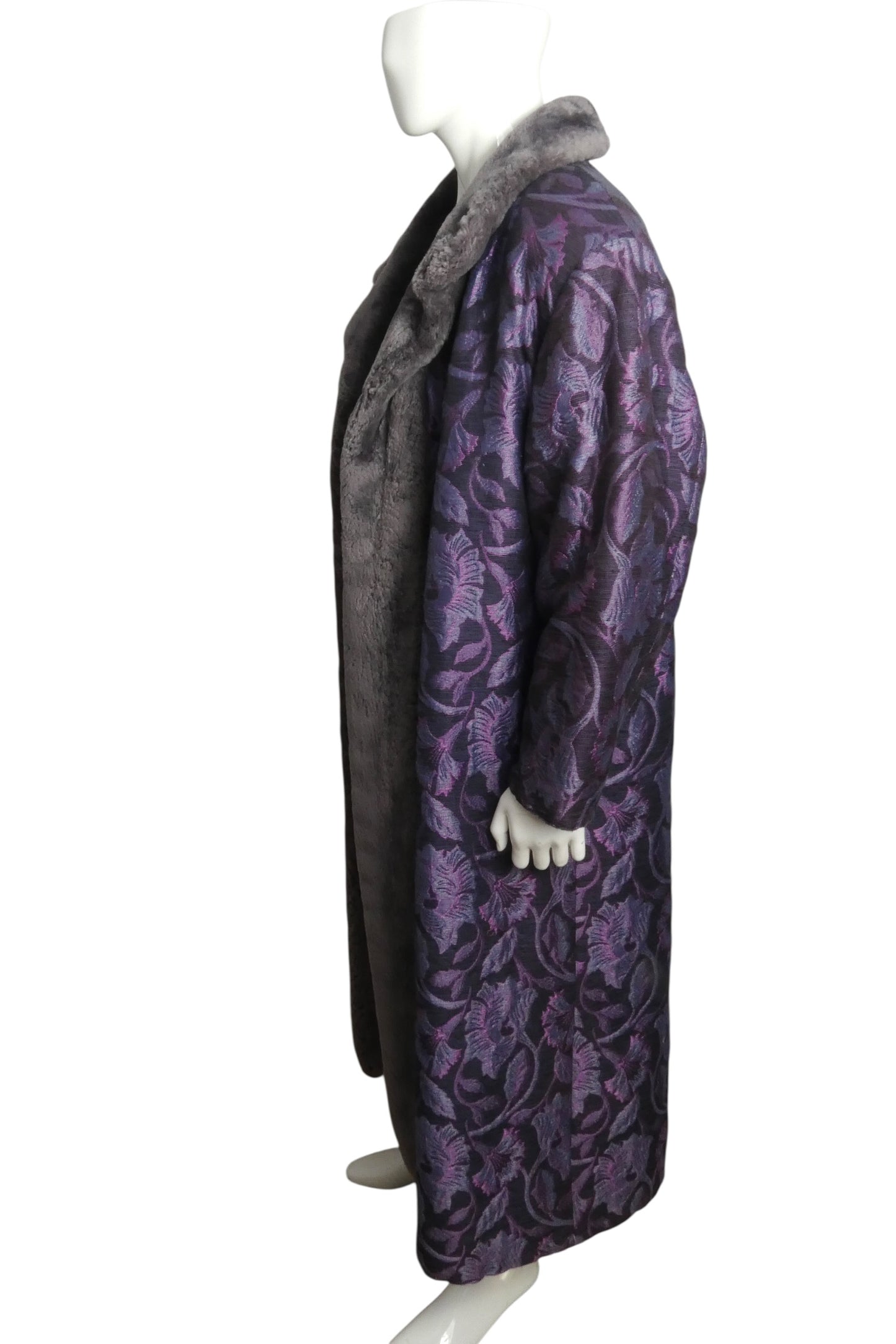 Brocade & Mink Coat, Size XL