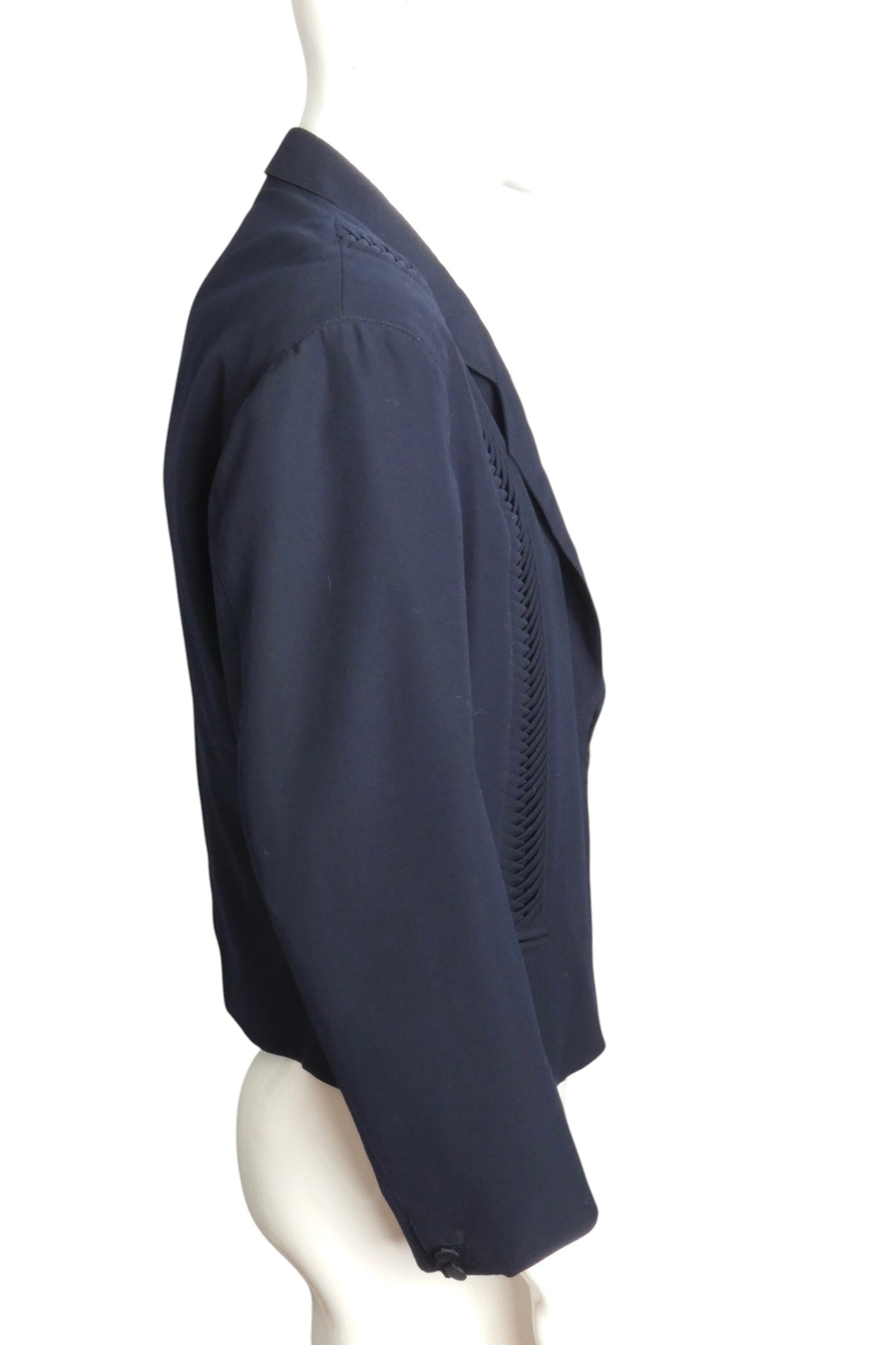 1990s Pleated Wool Blazer, Size Medium