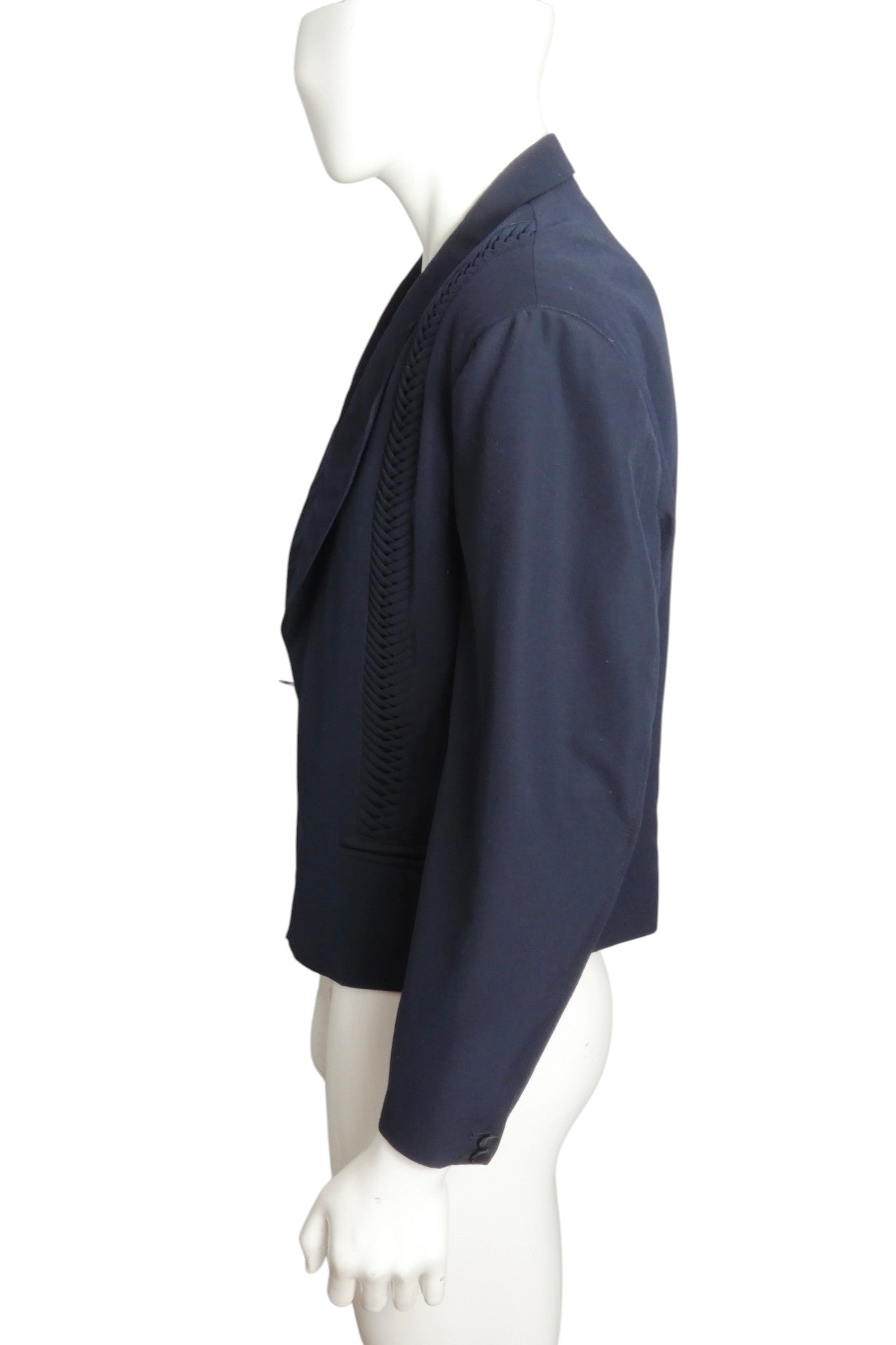 1990s Pleated Wool Blazer, Size Medium