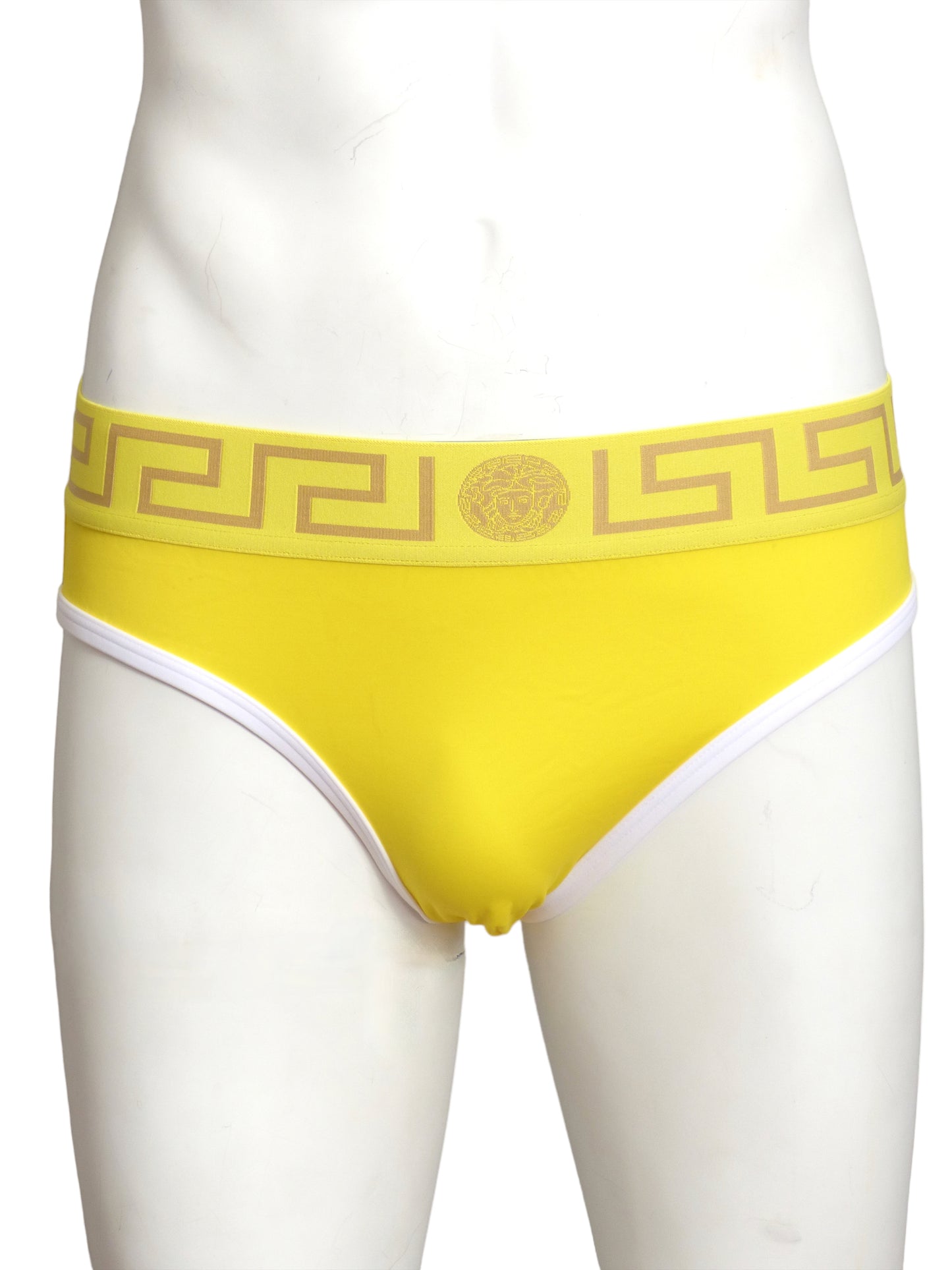 VERSACE- NWT Yellow Logo Band Bikini Swim, Size Med