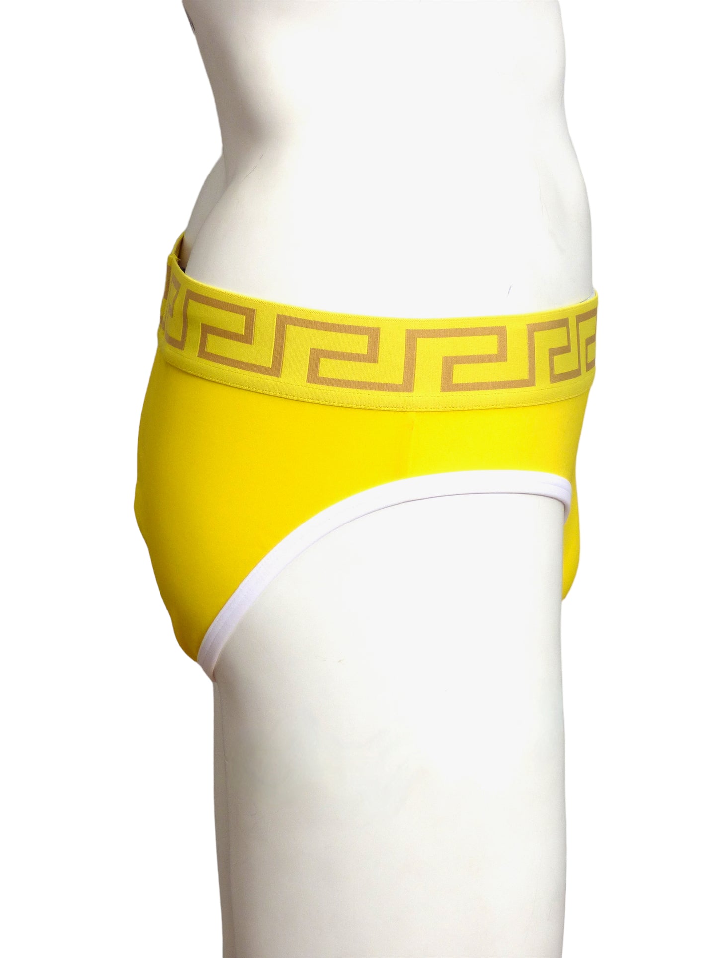 VERSACE- NWT Yellow Logo Band Bikini Swim, Size Med