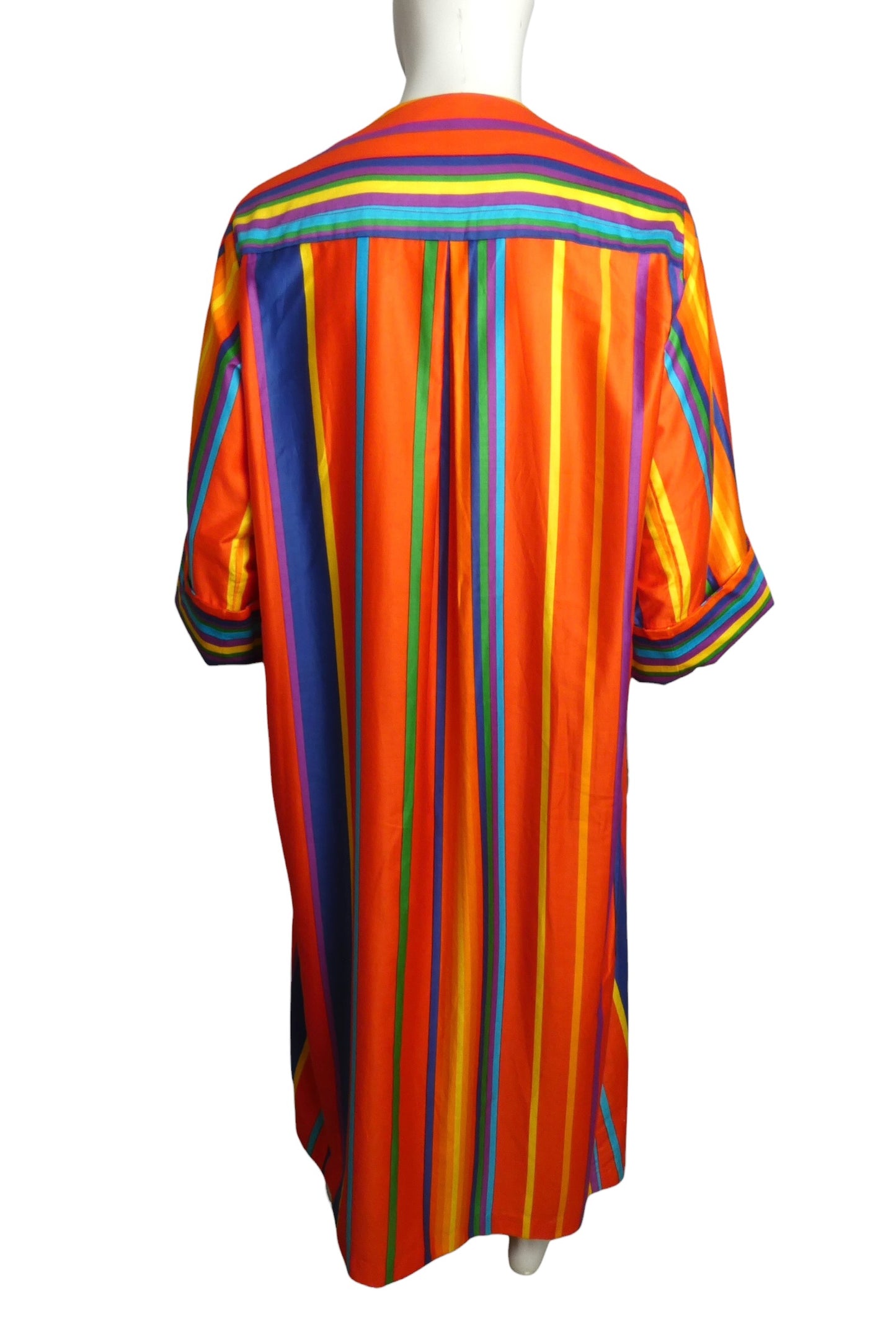 1980s Stripe Cotton Caftan, Size Medium
