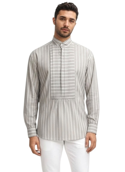 1980s Striped Cotton Shirt, Size Large