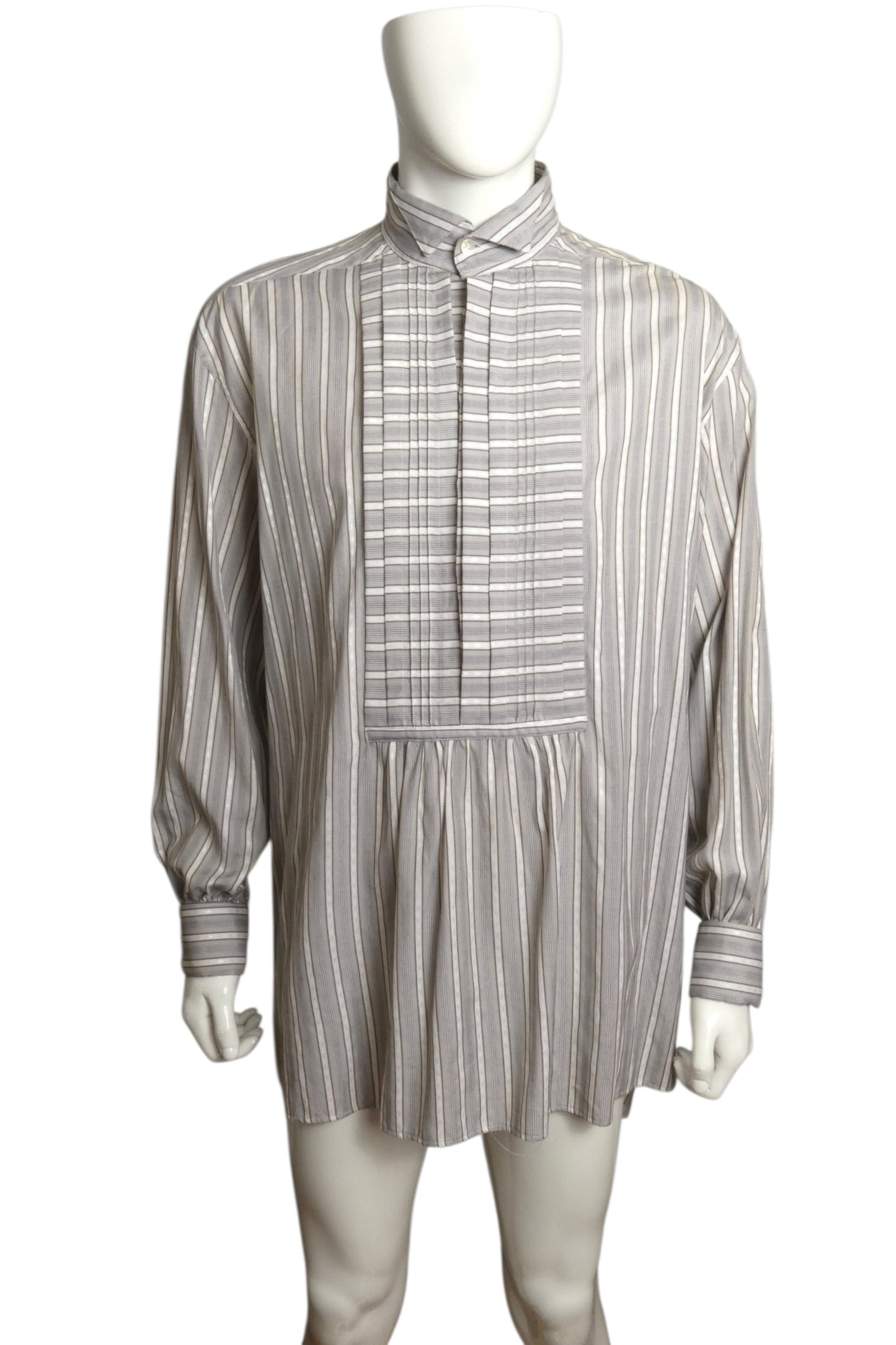 1980s Striped Cotton Shirt, Size Large