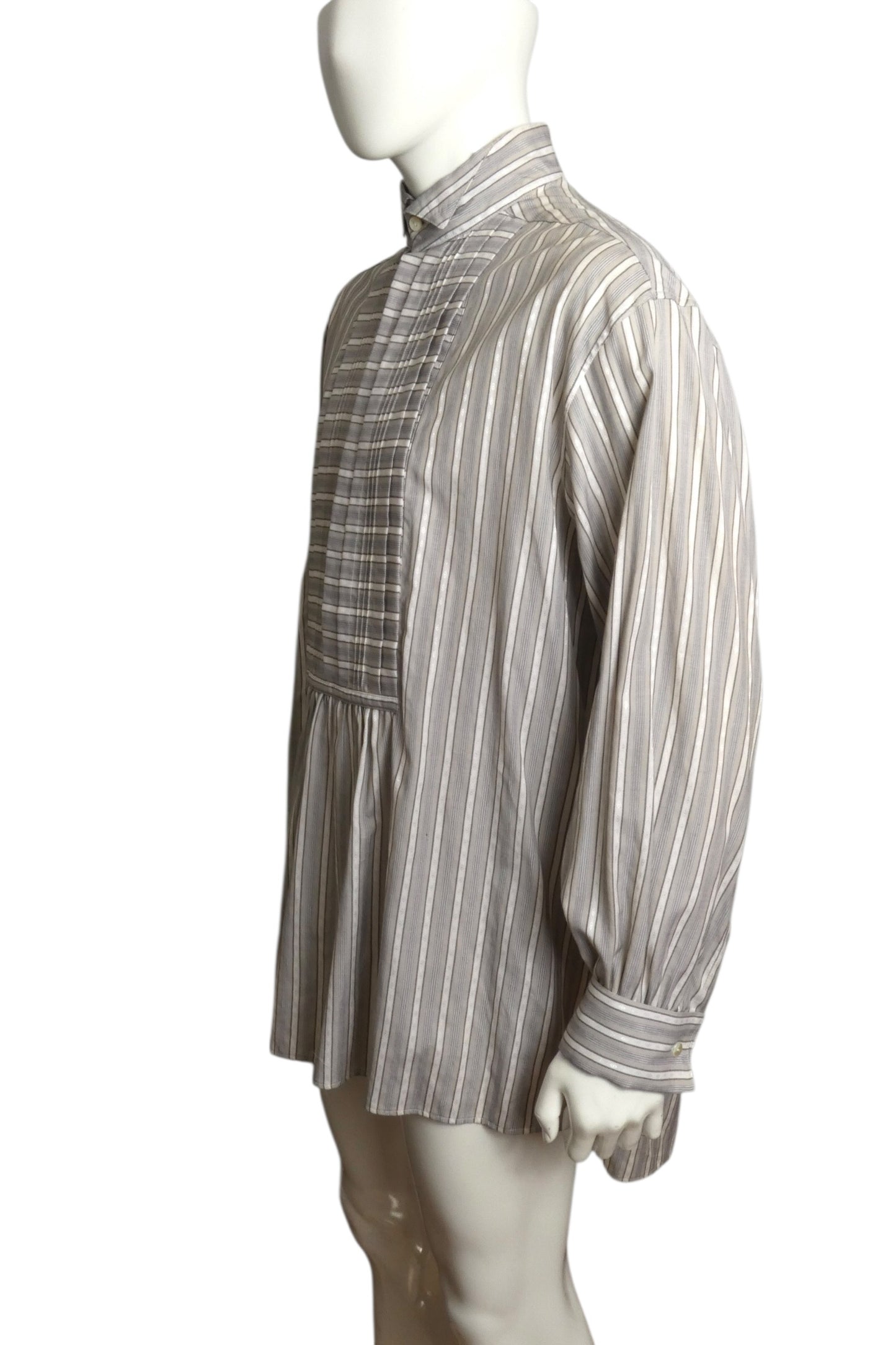 1980s Striped Cotton Shirt, Size Large