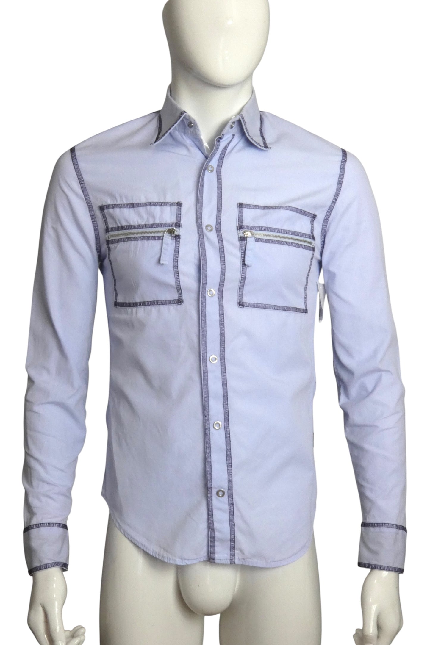 1990s L/S Cotton Embroidered Shirt, Size-Small