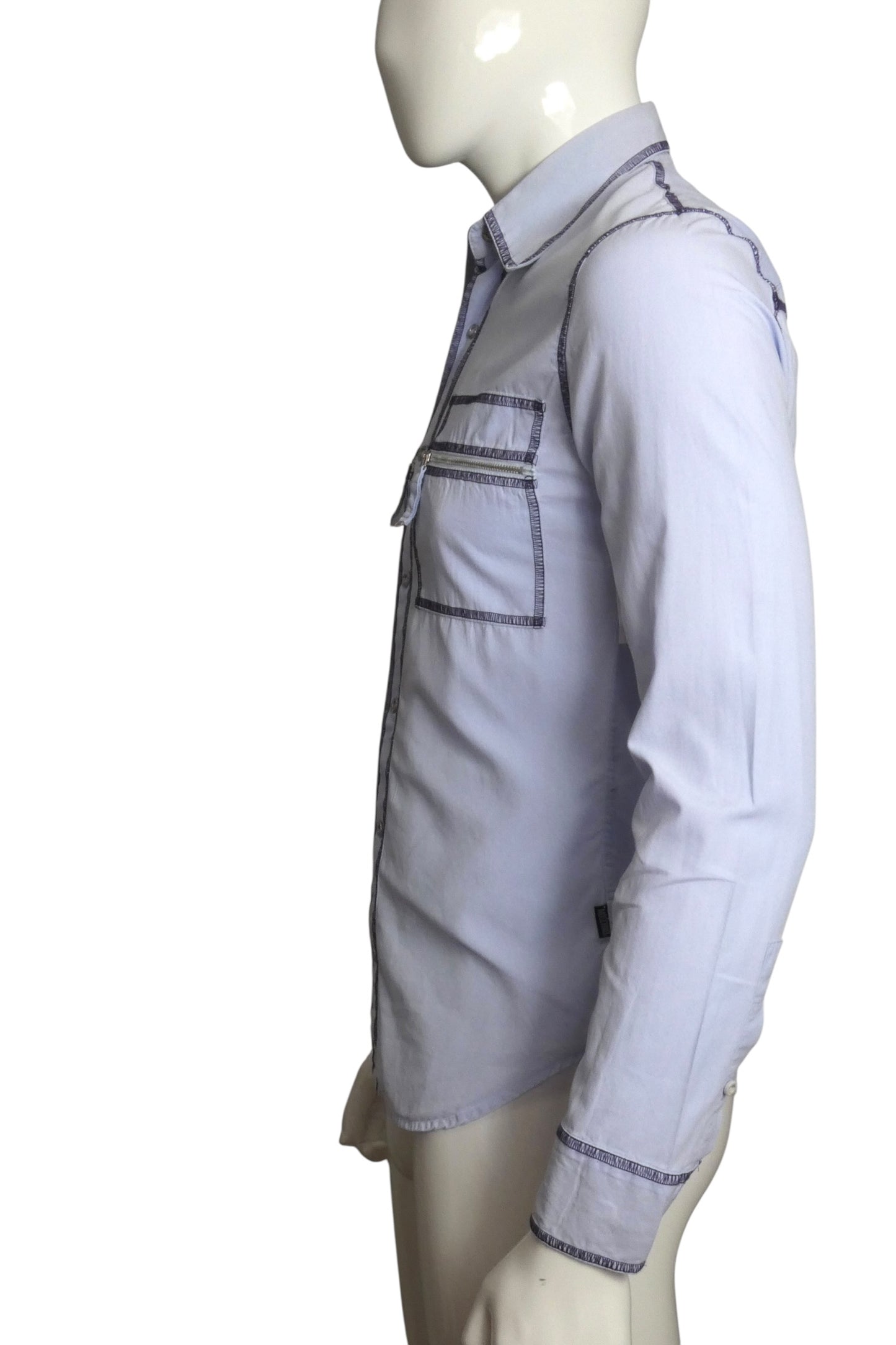1990s L/S Cotton Embroidered Shirt, Size-Small