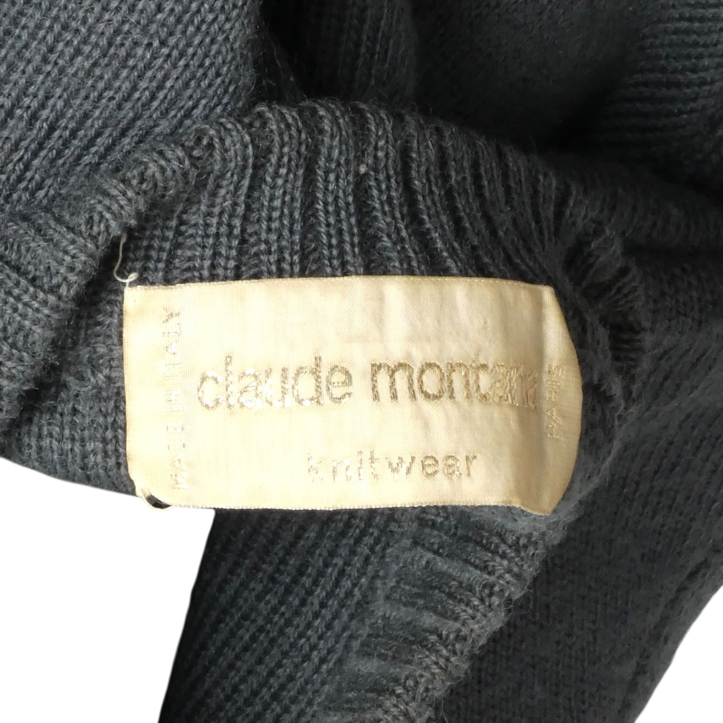 1980s Wool & Leather Sweater, Size Large