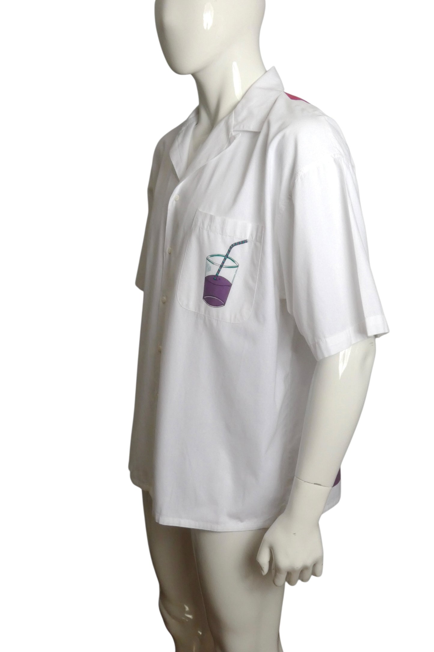 1980s Print Cotton Shirt, Size XL