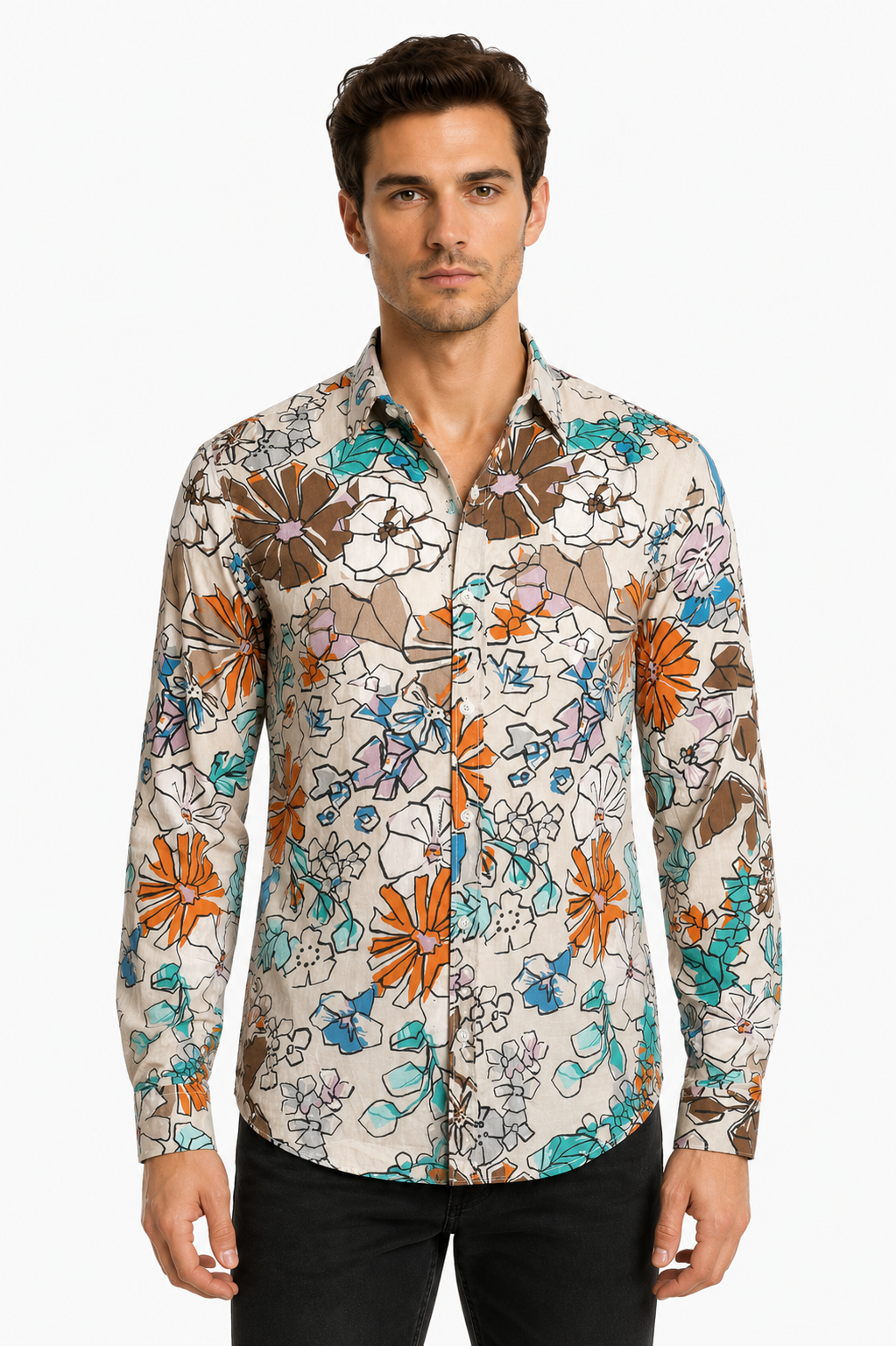 NWT Floral Batiste Shirt, Size Large