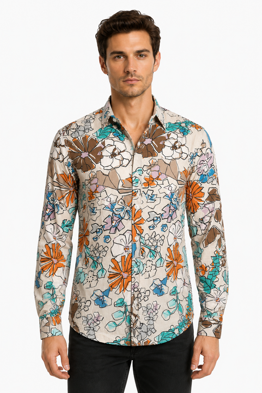 NWT Floral Batiste Shirt, Size Large