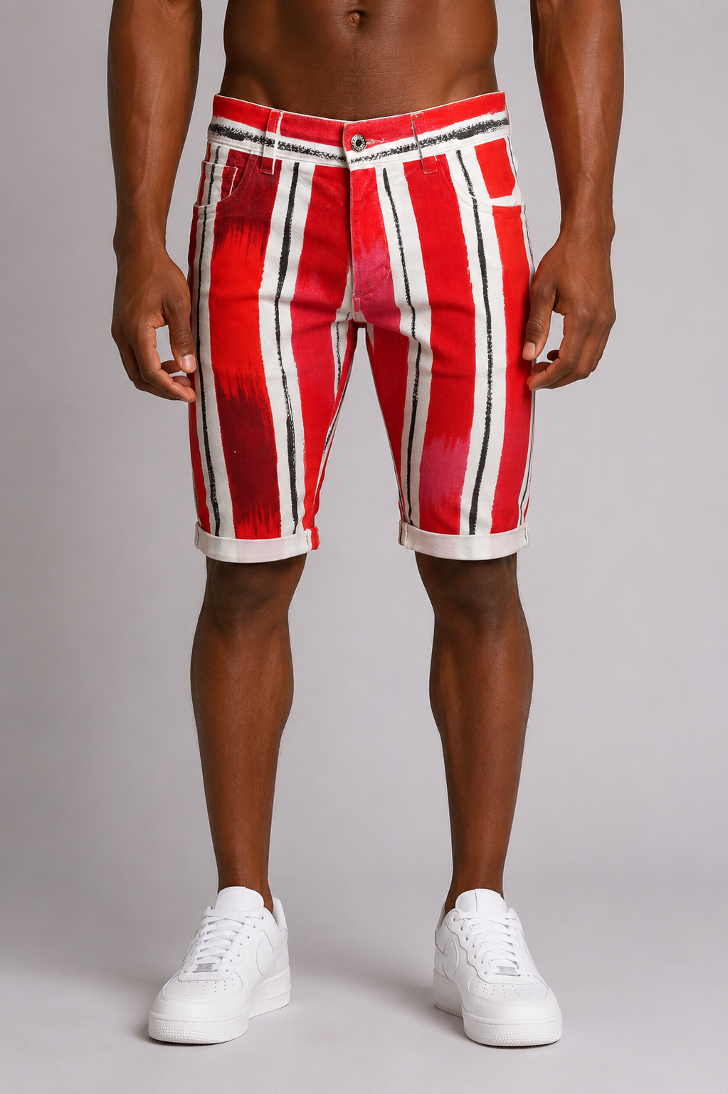 NWT Denim Red Stripe Shorts, Waist-32