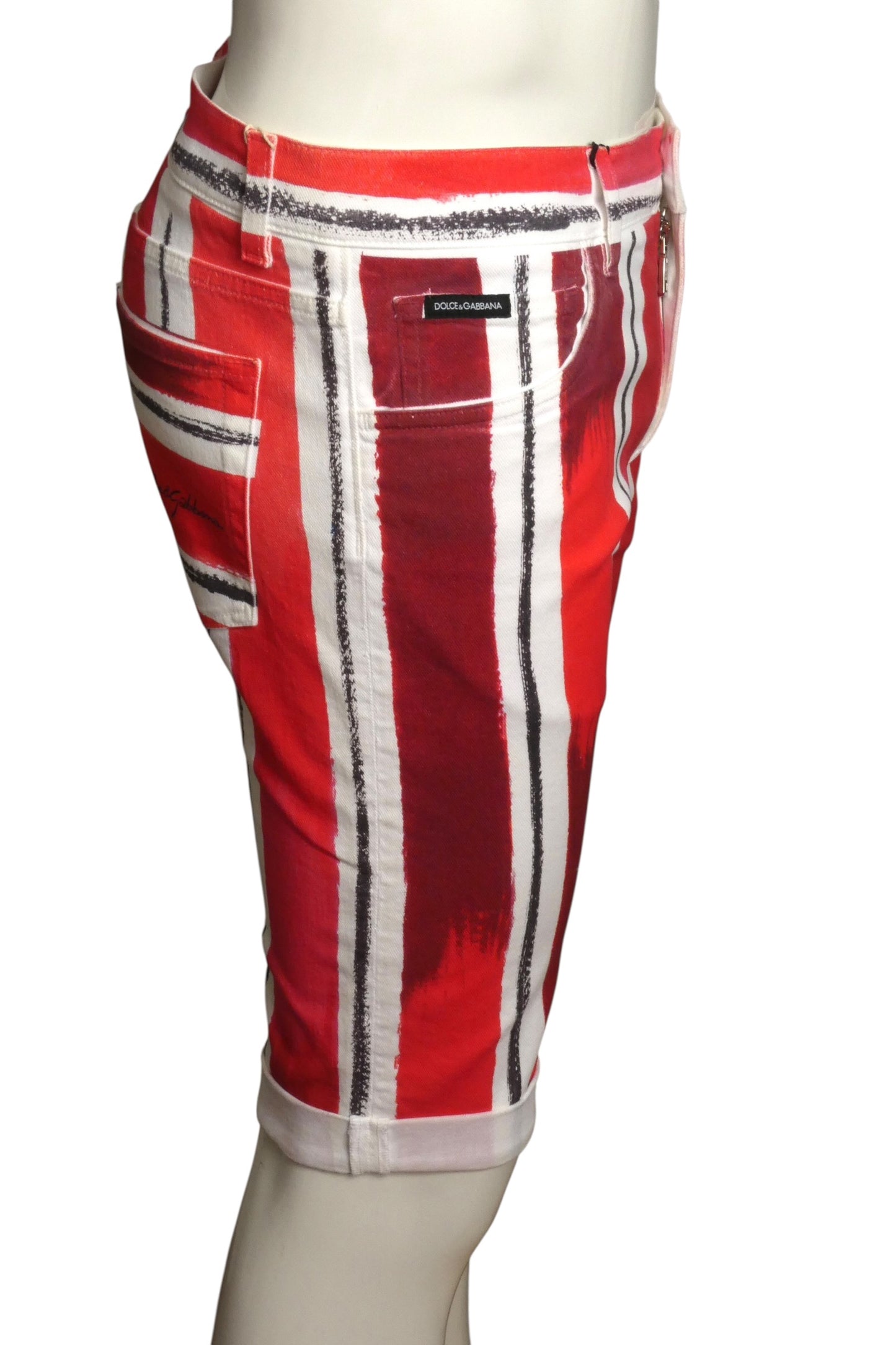 NWT Denim Red Stripe Shorts, Waist-32