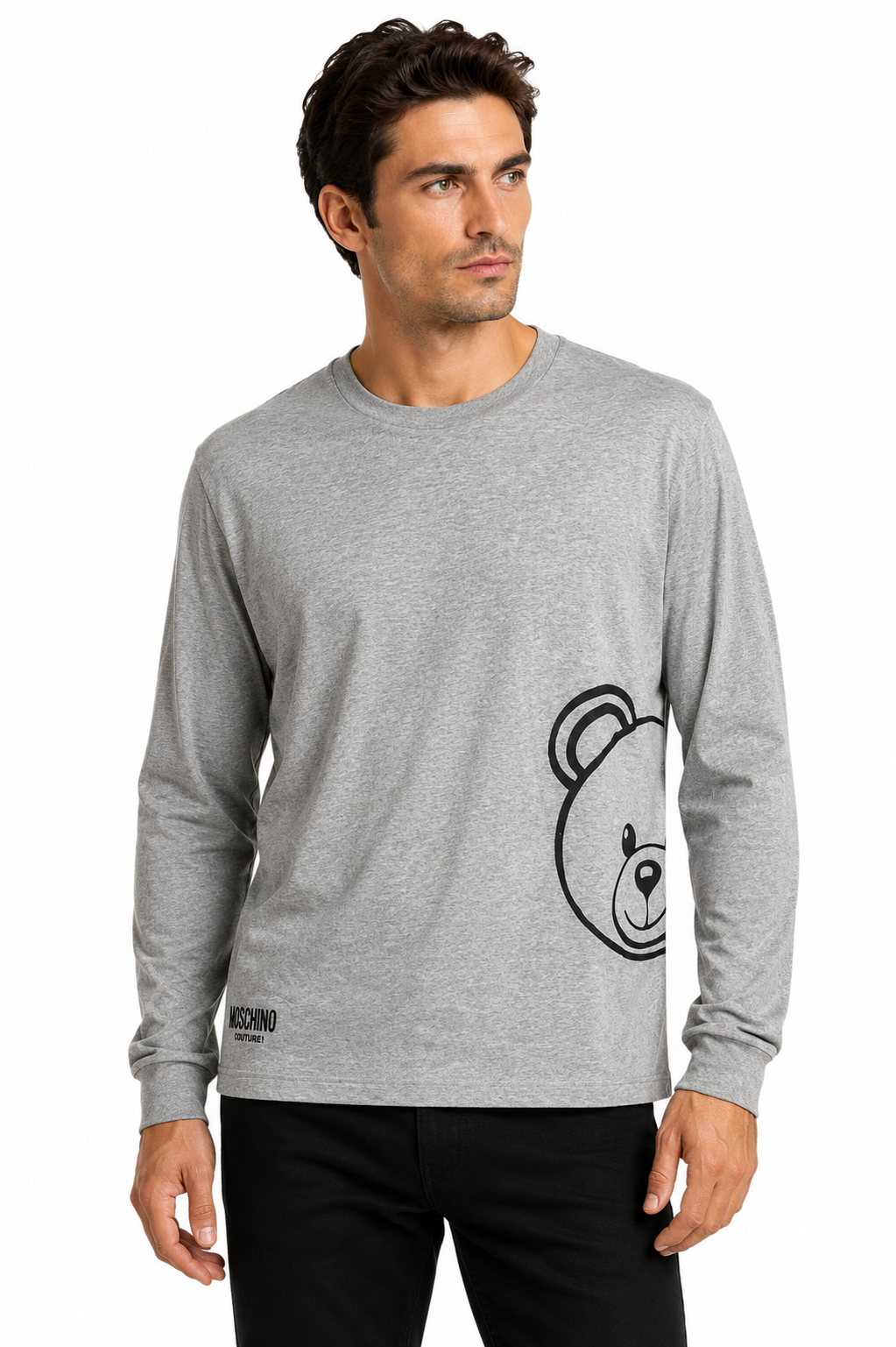 MOSCHINO COUTURE- NWT Grey Teddy Embroidered Shirt-XSmall