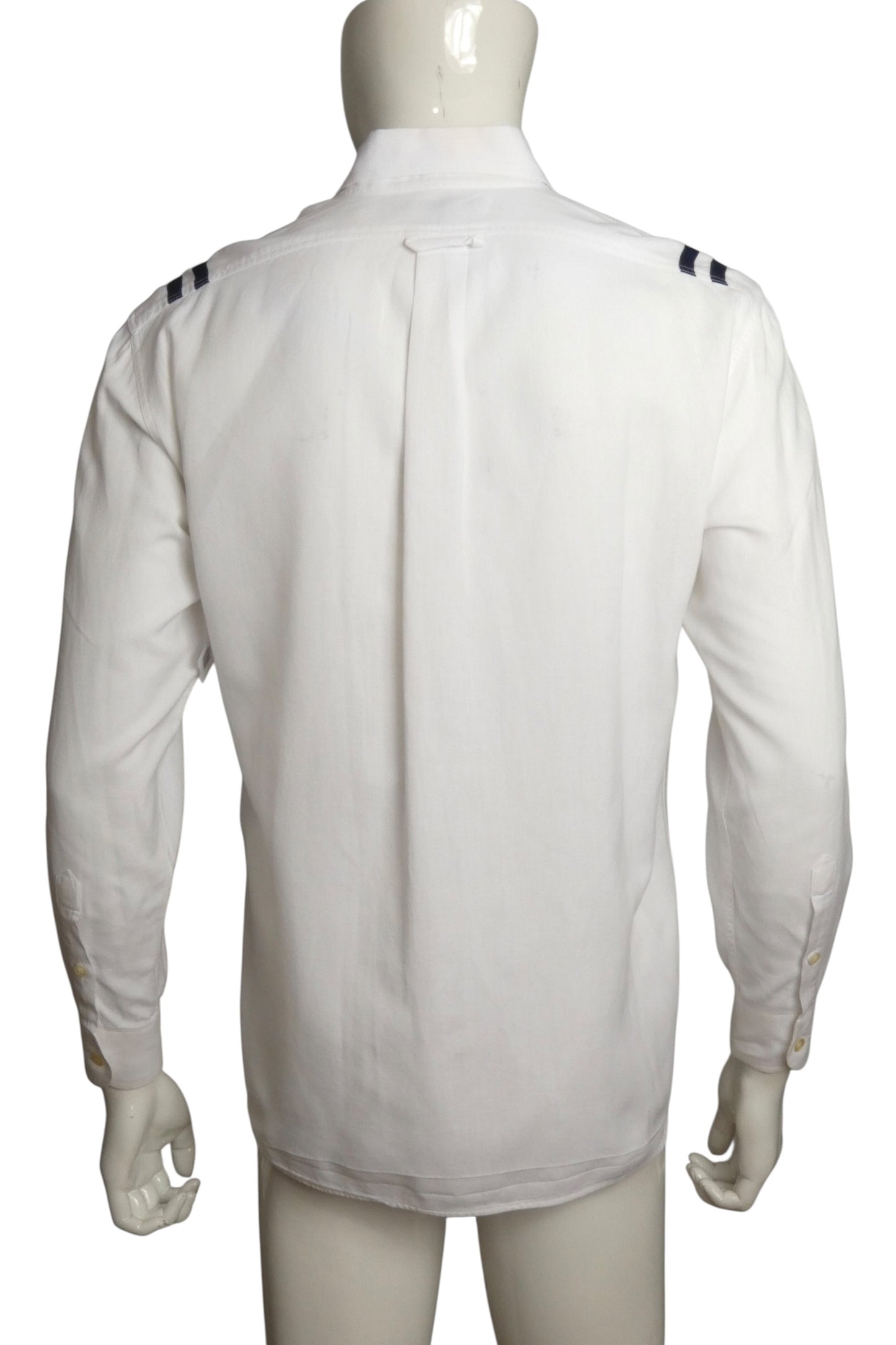 1990s White Cotton "Donald Duck" Oxford Shirt, Size-Medium