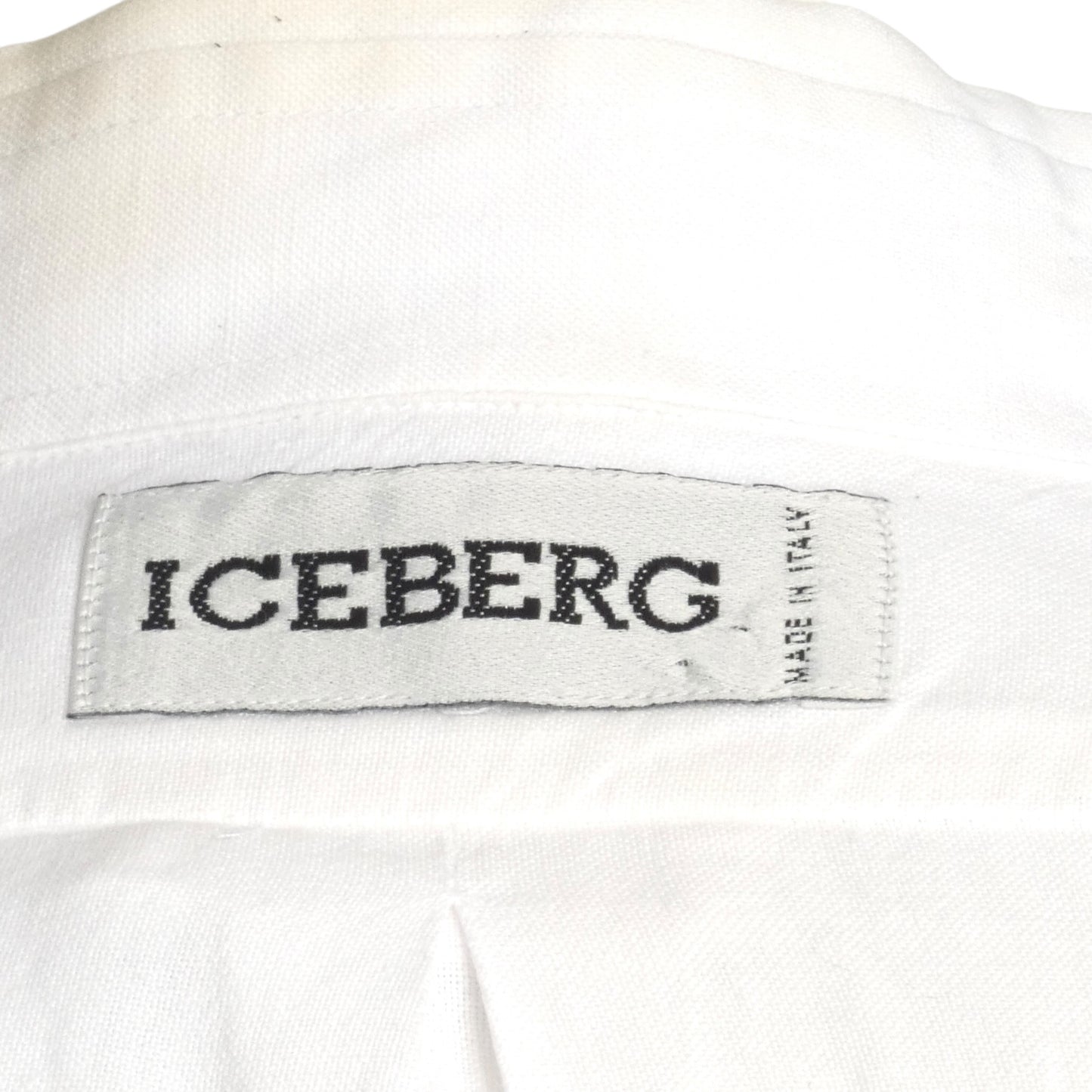 1990s White Cotton "Donald Duck" Oxford Shirt, Size-Medium