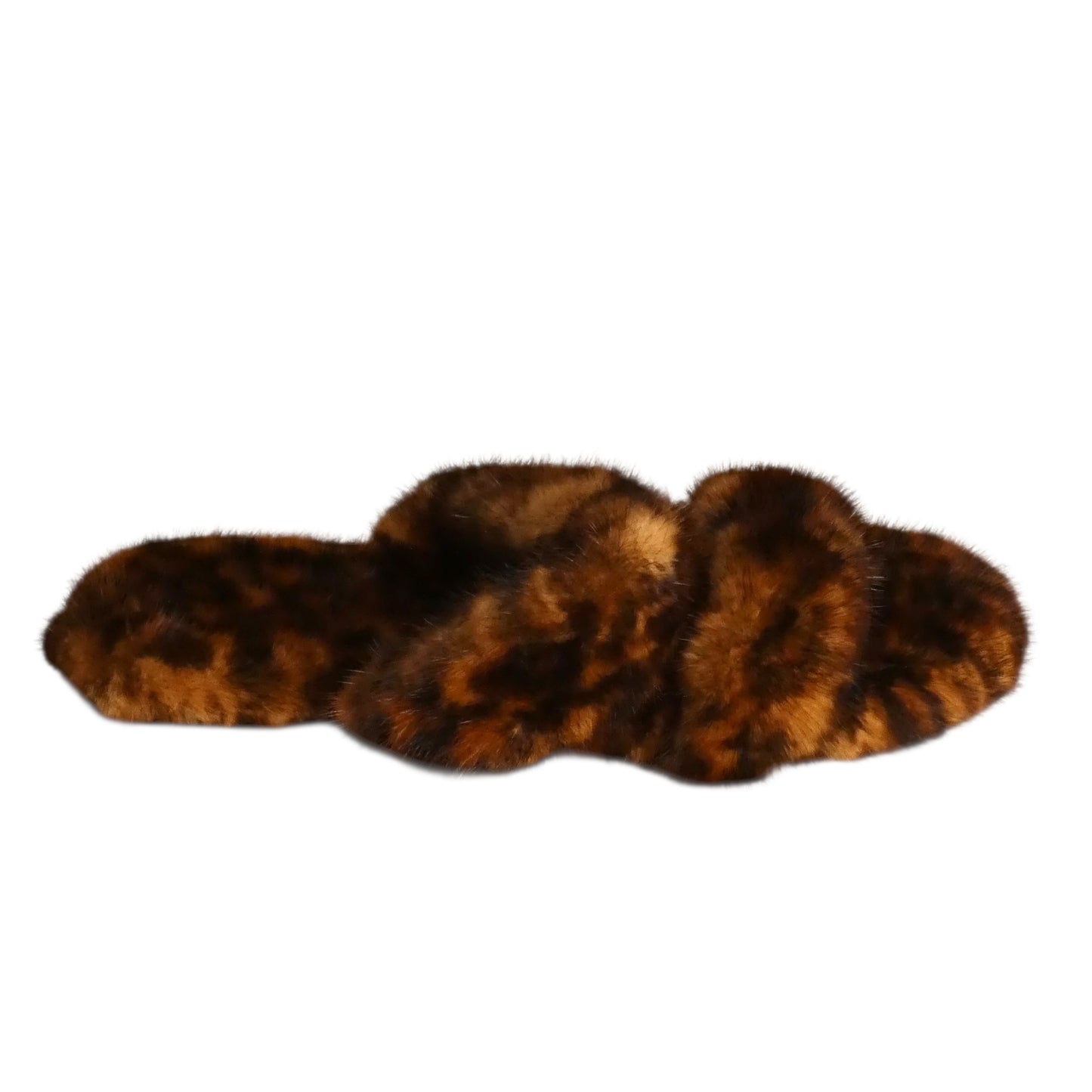 Spotted Mink Fur Sandals, Size US 12