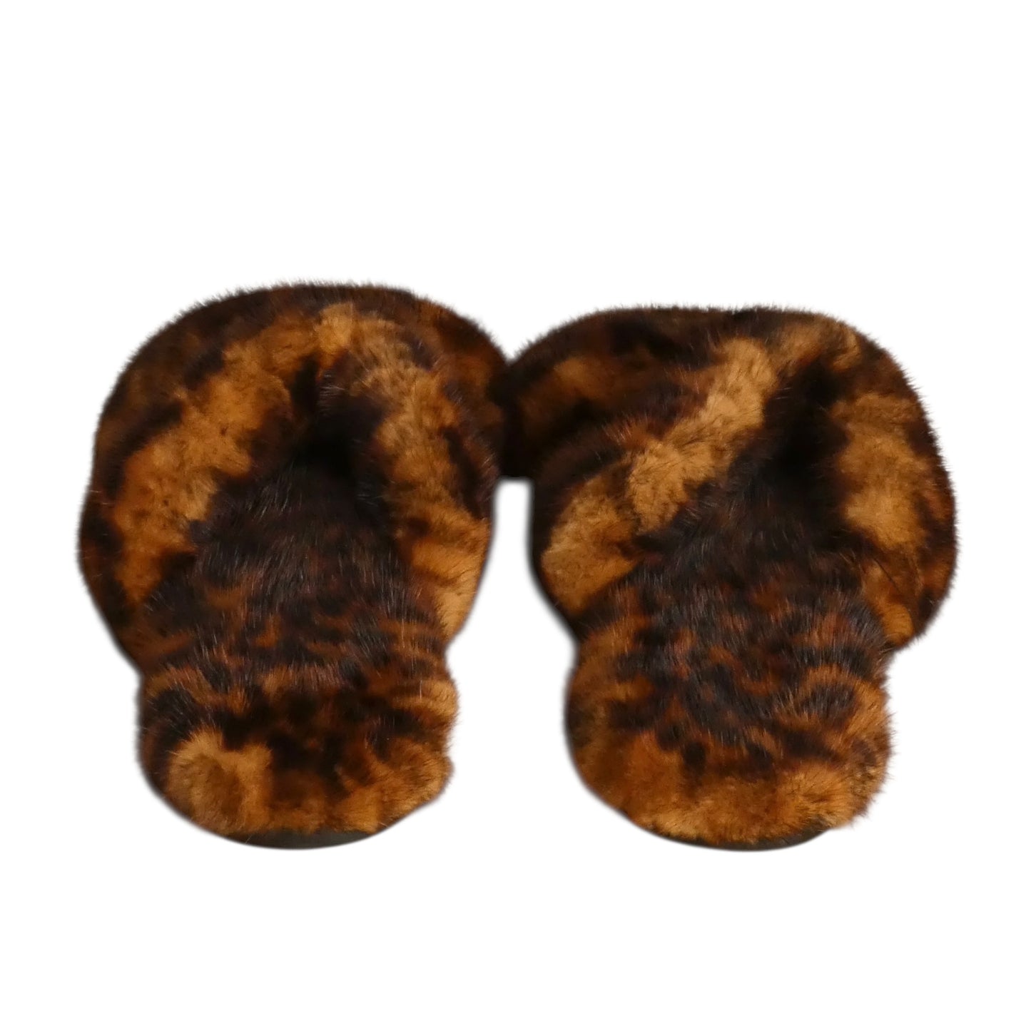 Spotted Mink Fur Sandals, Size US 12