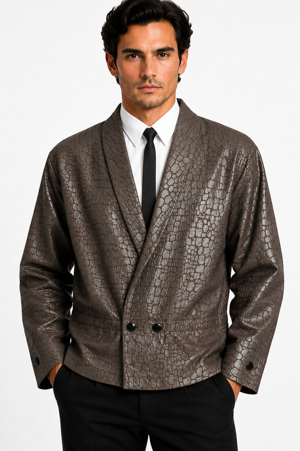 1985 Alligator Brocade Dinner Jacket, Size-Large