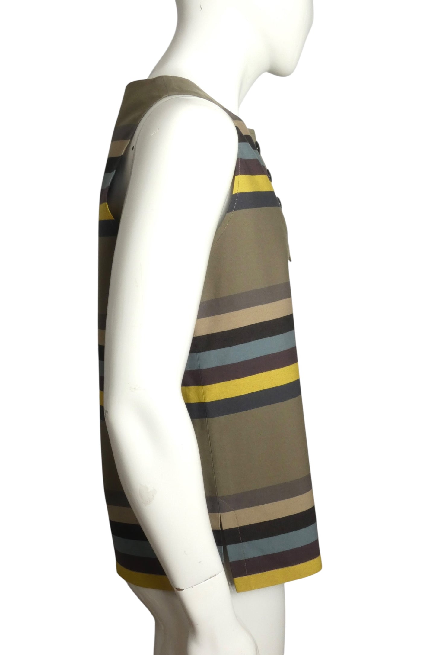 2009 Cotton Stripe Sleeveless Shirt, Size Large