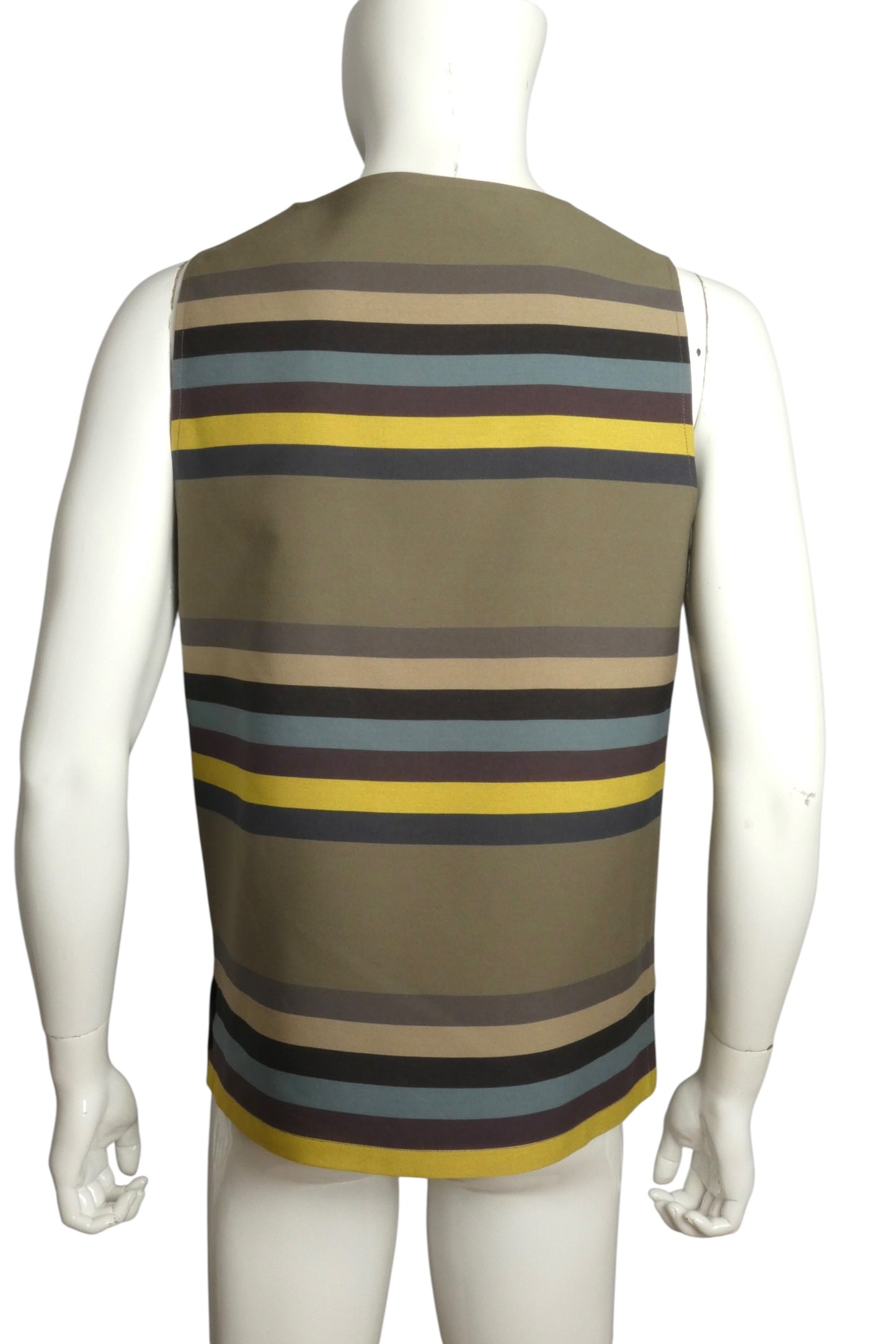 2009 Cotton Stripe Sleeveless Shirt, Size Large