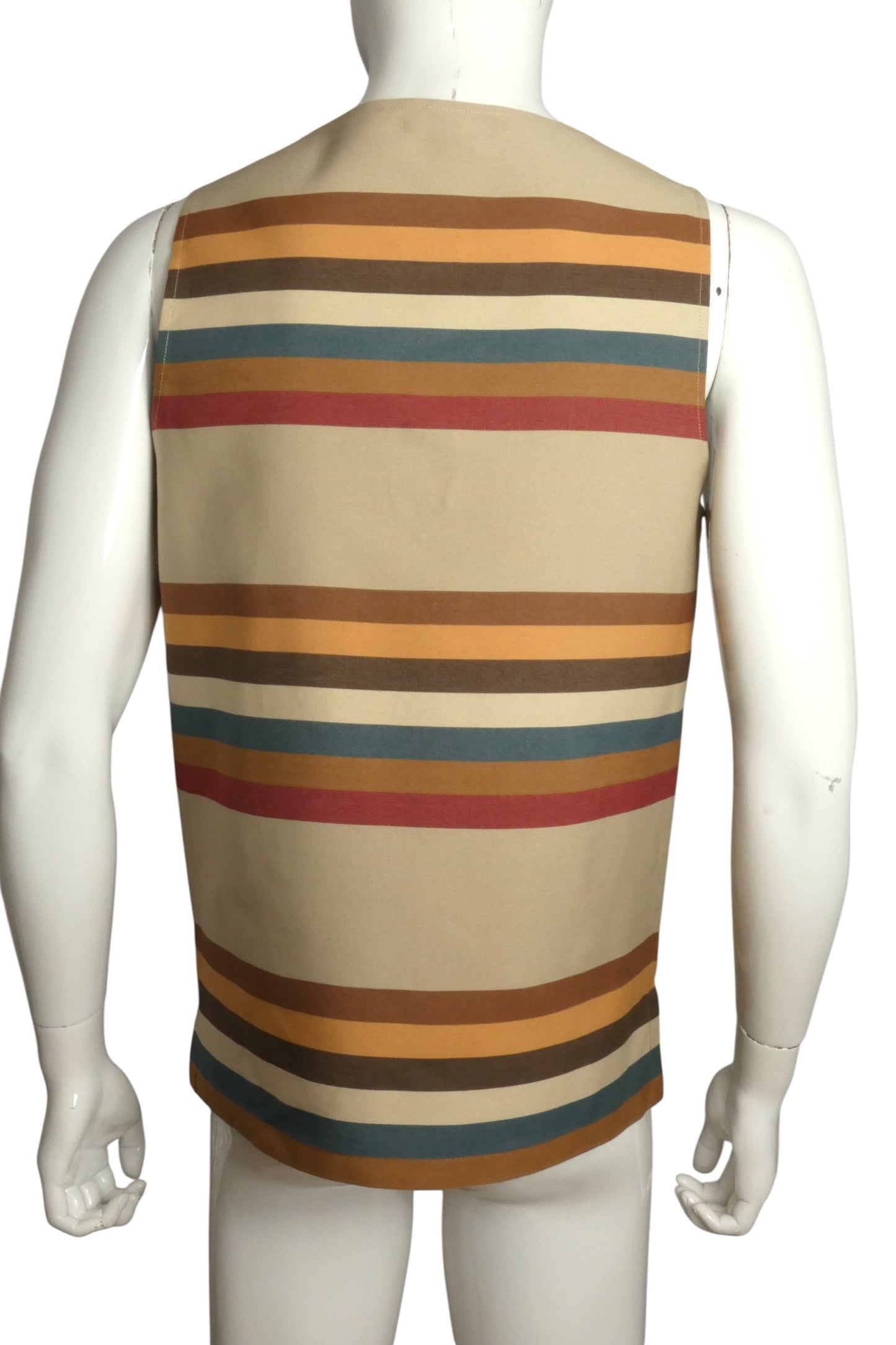 2009 Cotton Stripe Sleeveless Shirt, Size Large