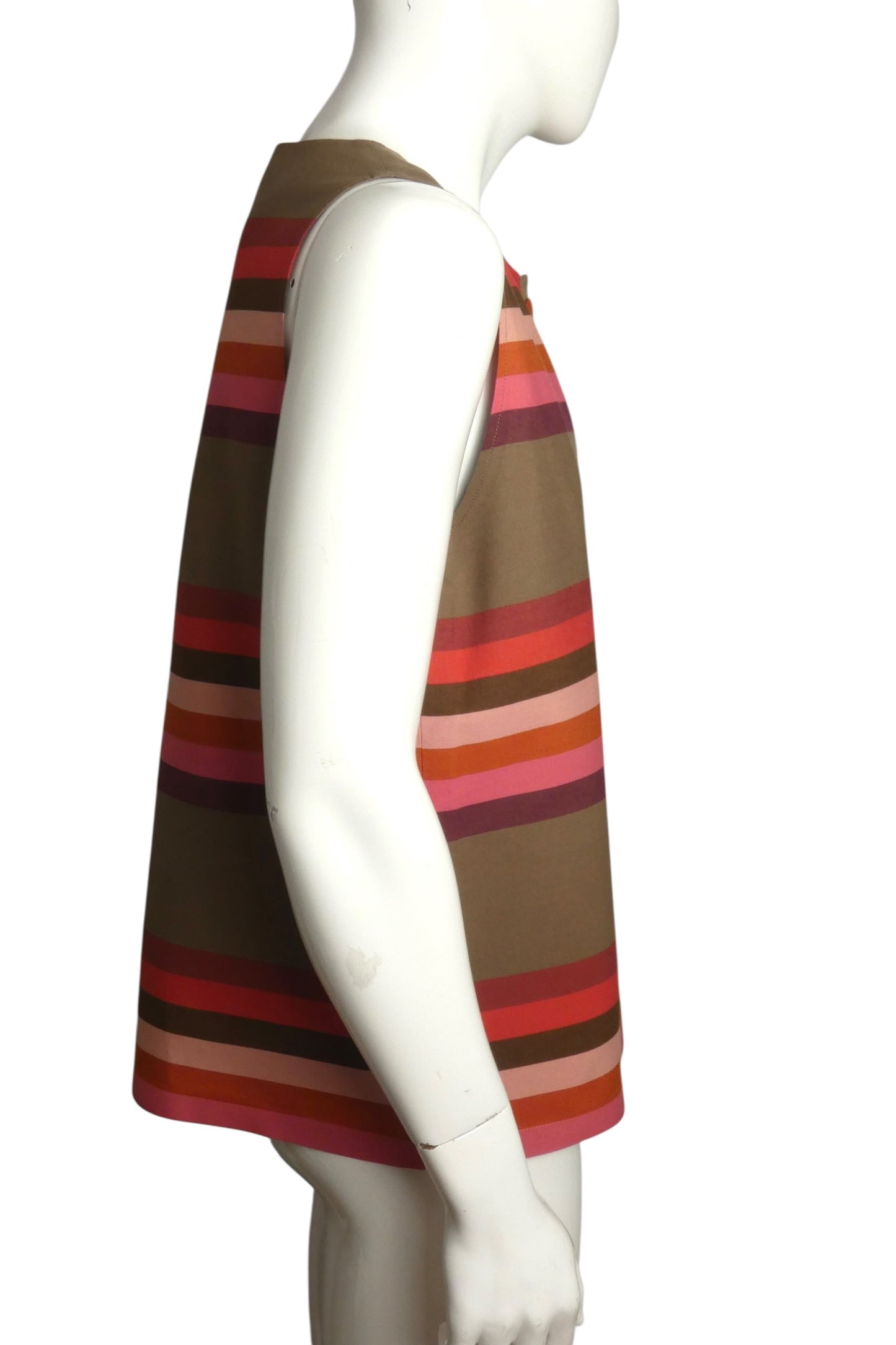 2009 Cotton Stripe Sleeveless Shirt, Size Large