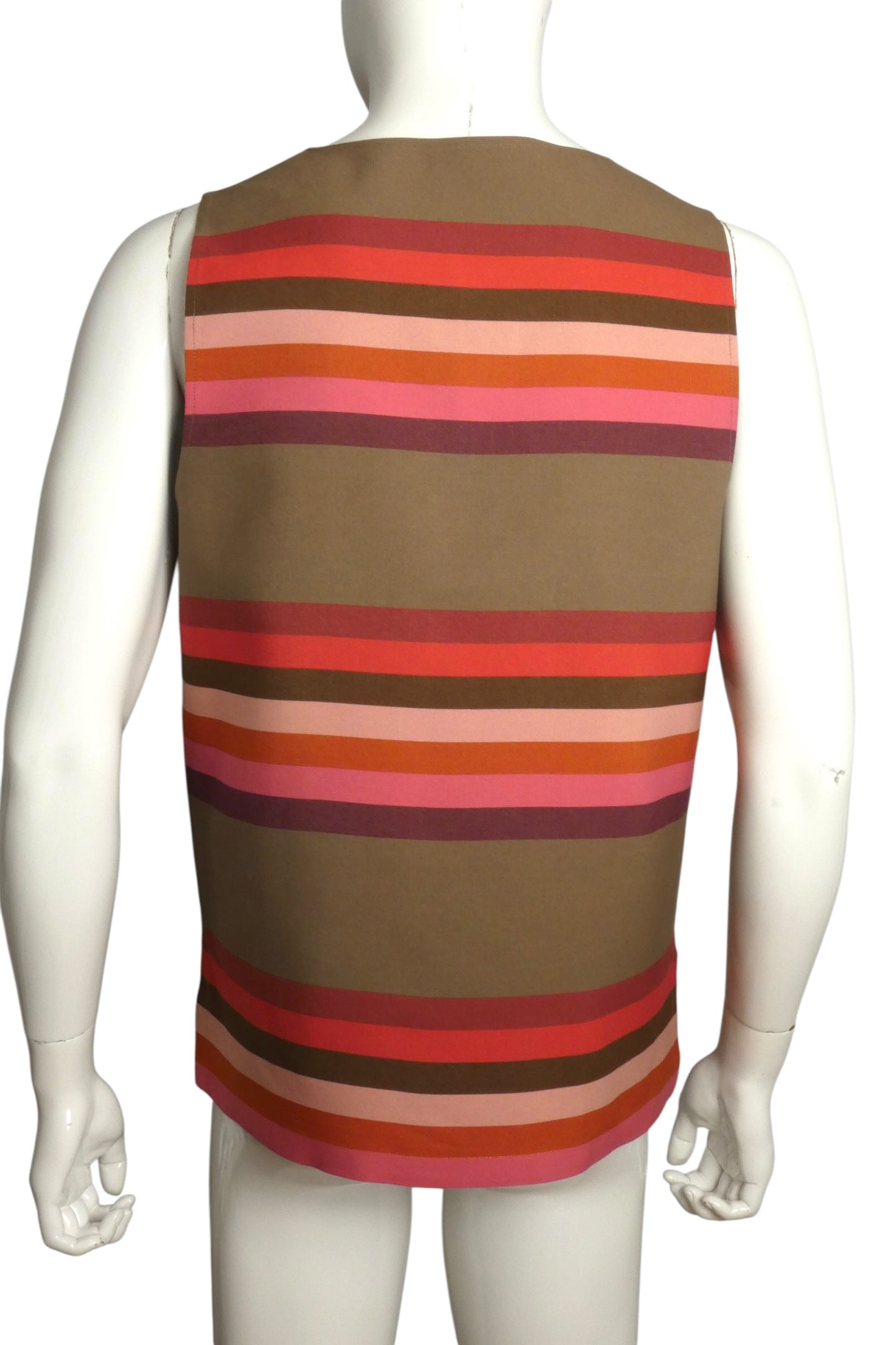 2009 Cotton Stripe Sleeveless Shirt, Size Large