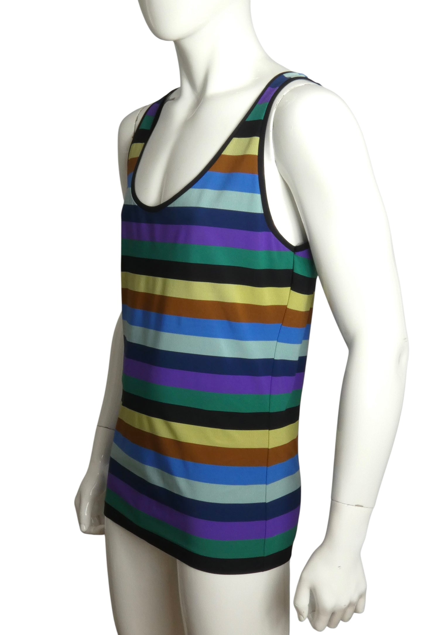 2007 Cotton Stripe Knit Tank, Size Large