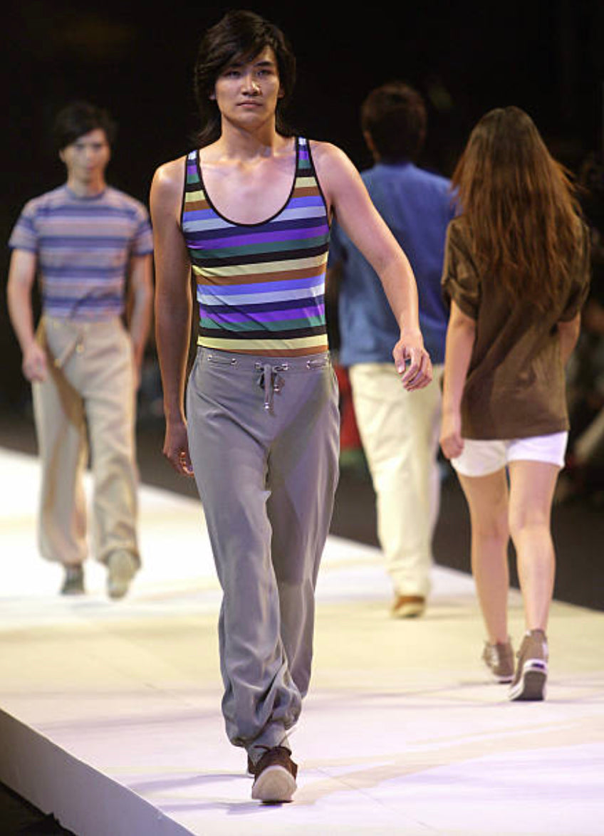 2007 Cotton Stripe Knit Tank, Size Large