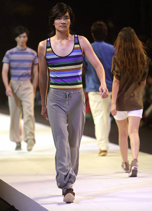 2007 Cotton Stripe Knit Tank, Size Large