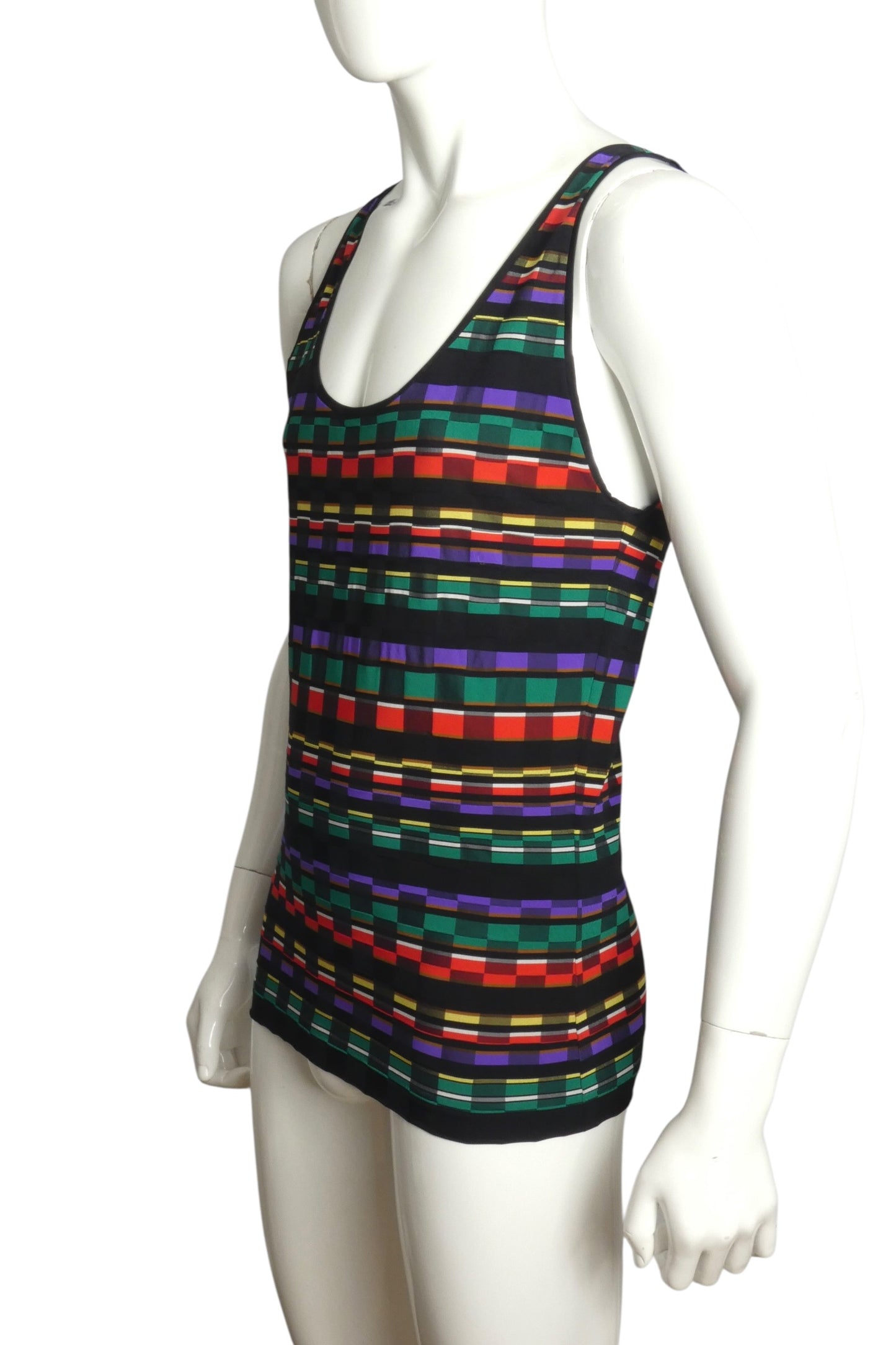 2007 Cotton Stripe Knit Tank, Size Medium