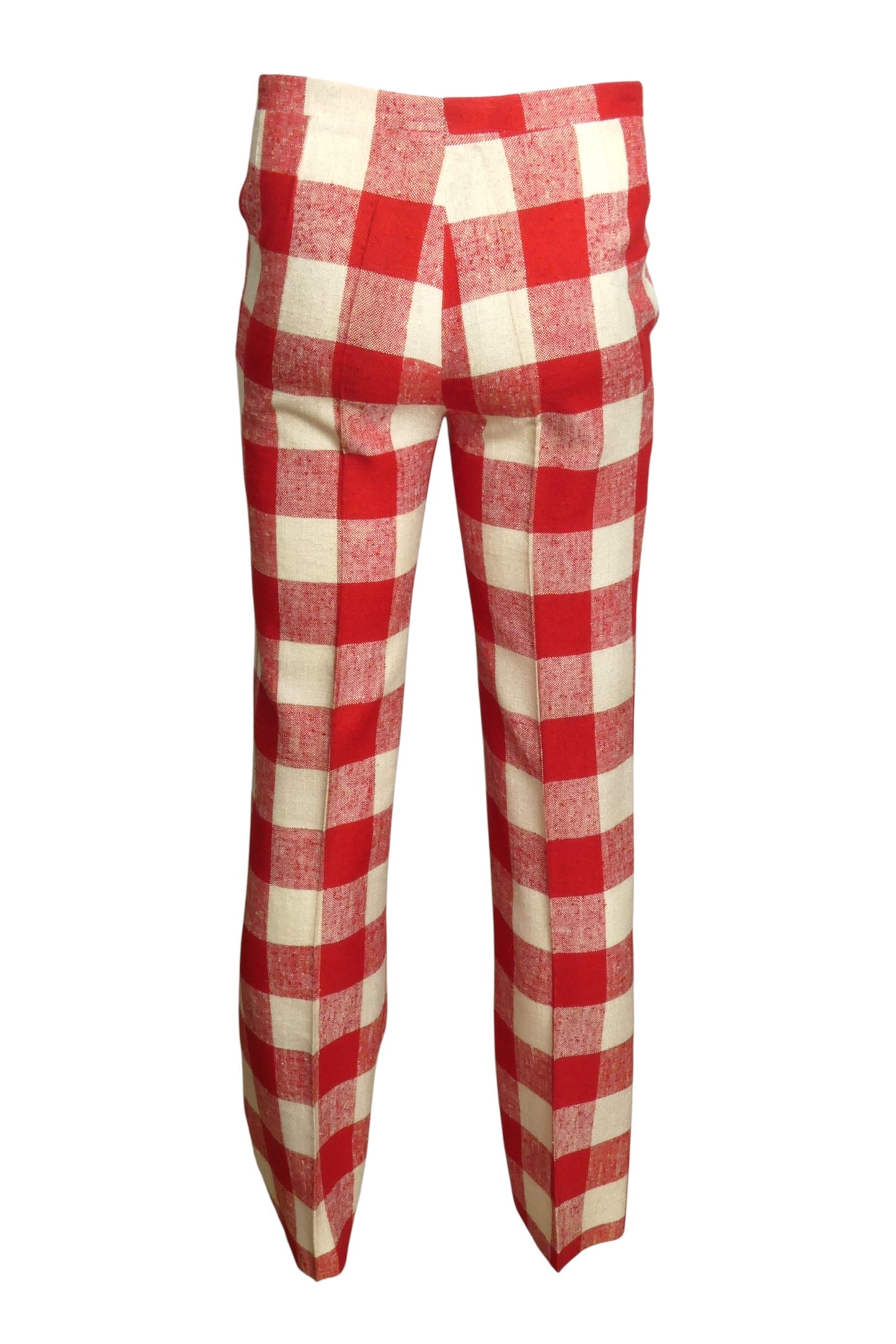 1970s Linen Check Pants, Waist 28