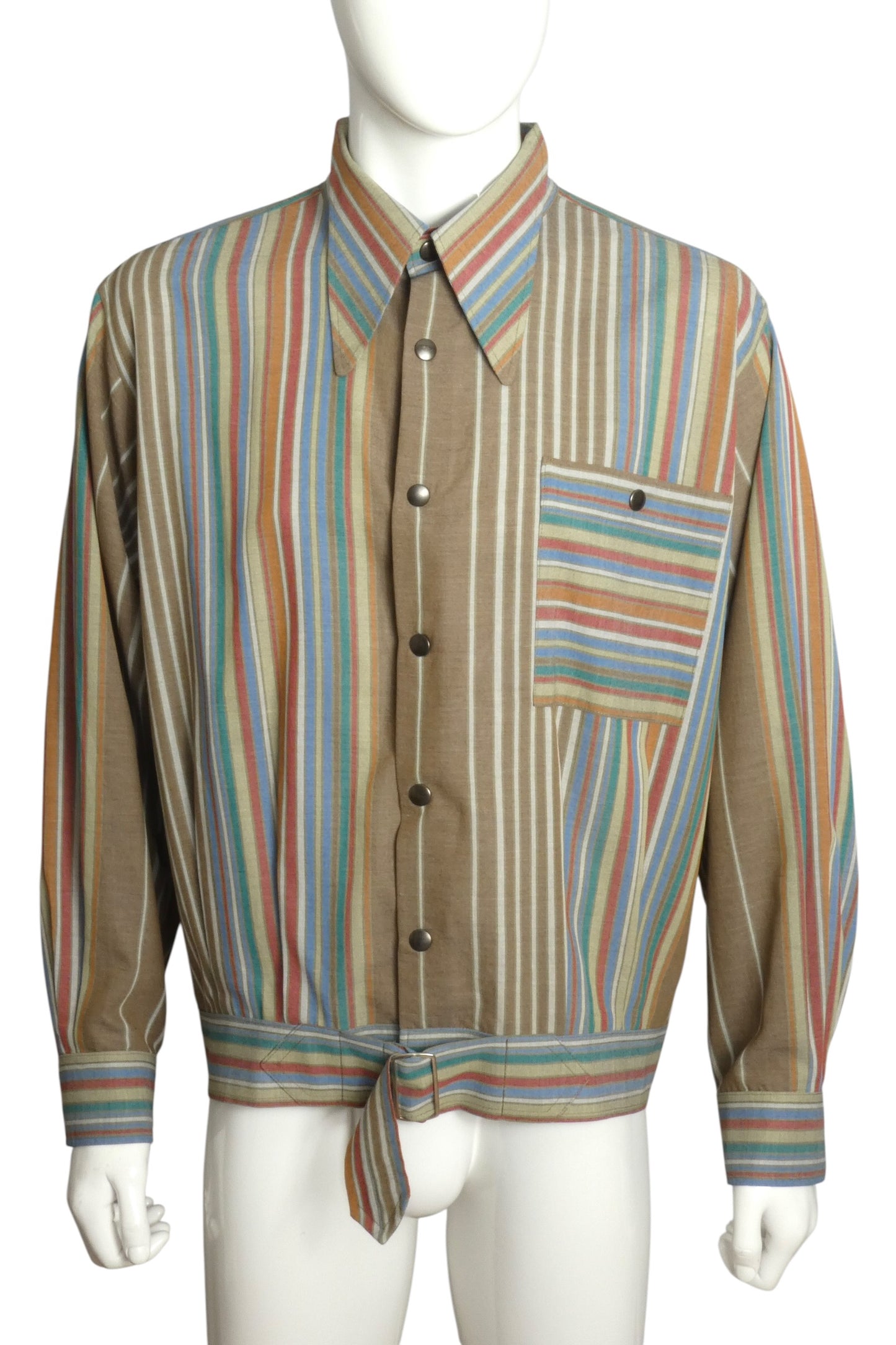 1981 Cotton Stripe Jacket, Size Large