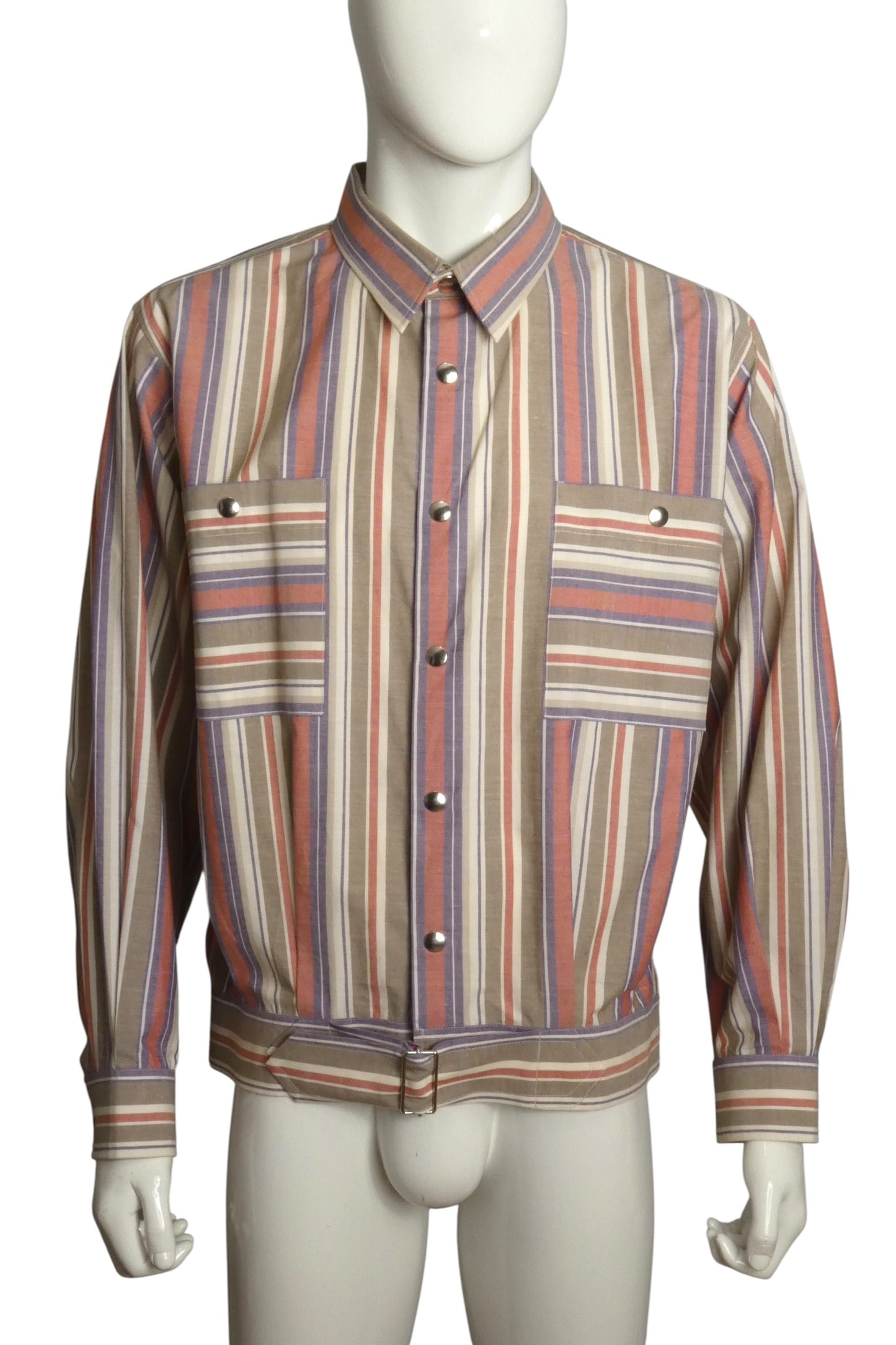 1980s Cotton Stripe Jacket, Size Large