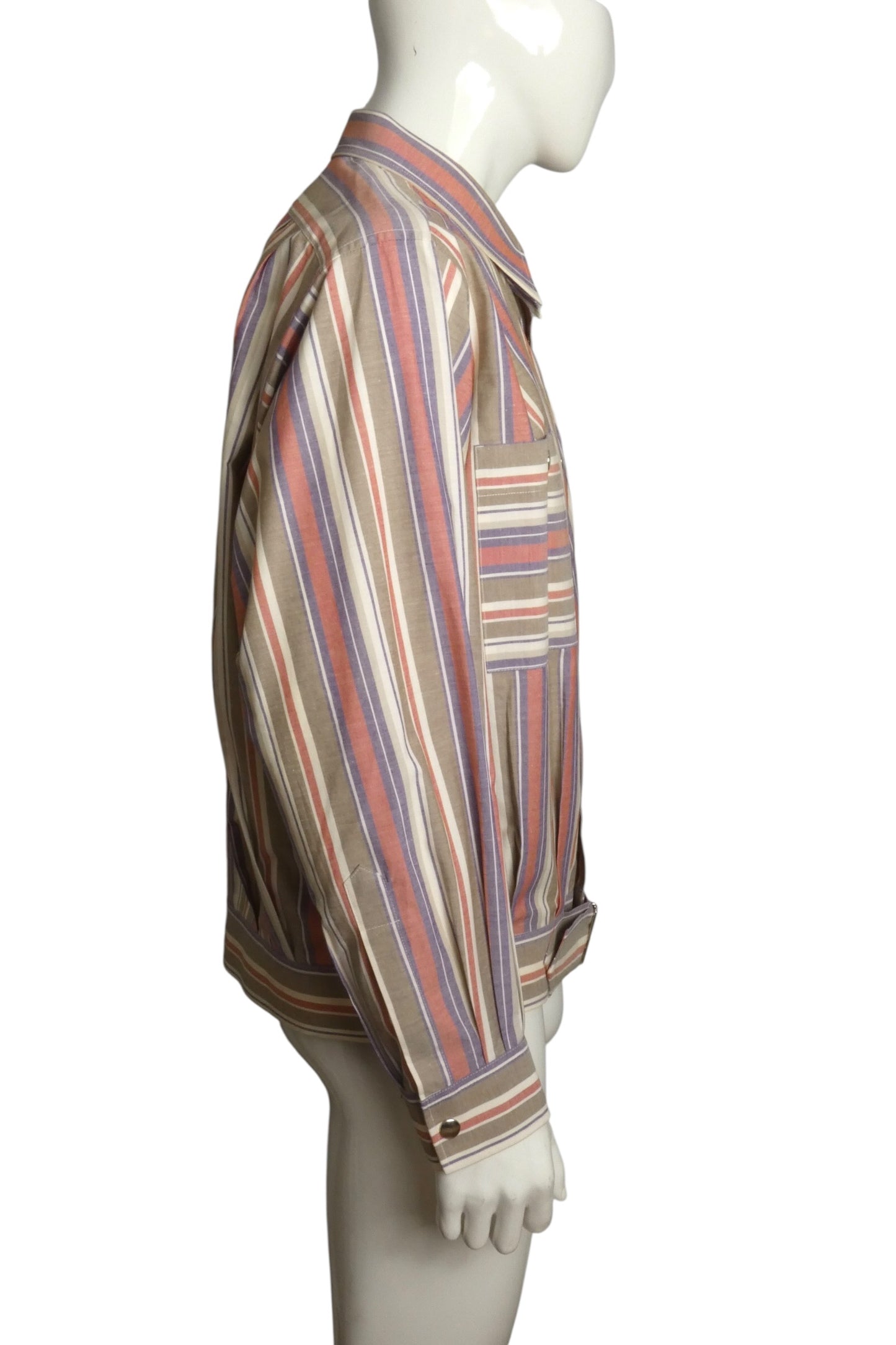 1980s Cotton Stripe Jacket, Size Large