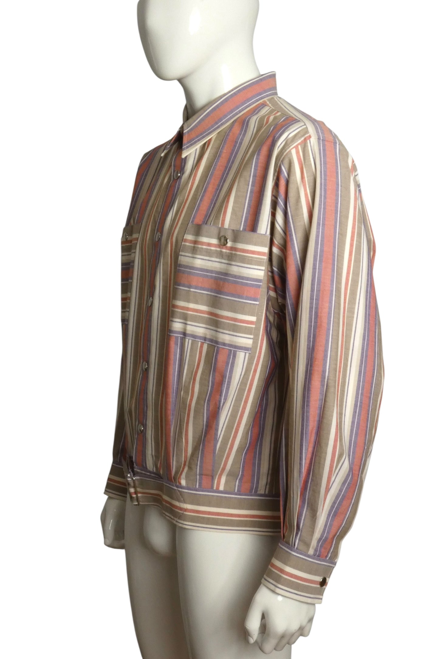 1980s Cotton Stripe Jacket, Size Large
