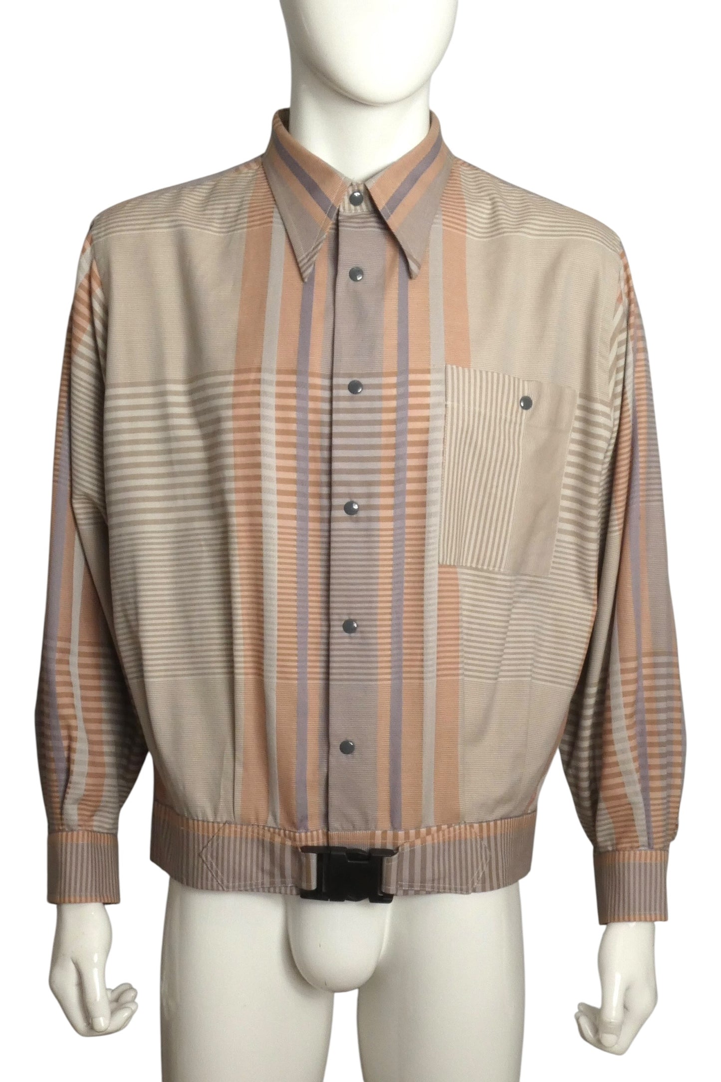 1980s Cotton Stripe Jacket, Size Large