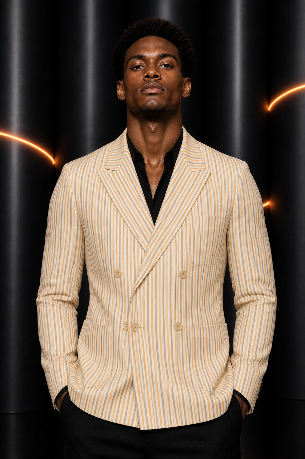 1998 Cotton Stripe Blazer, Size Large