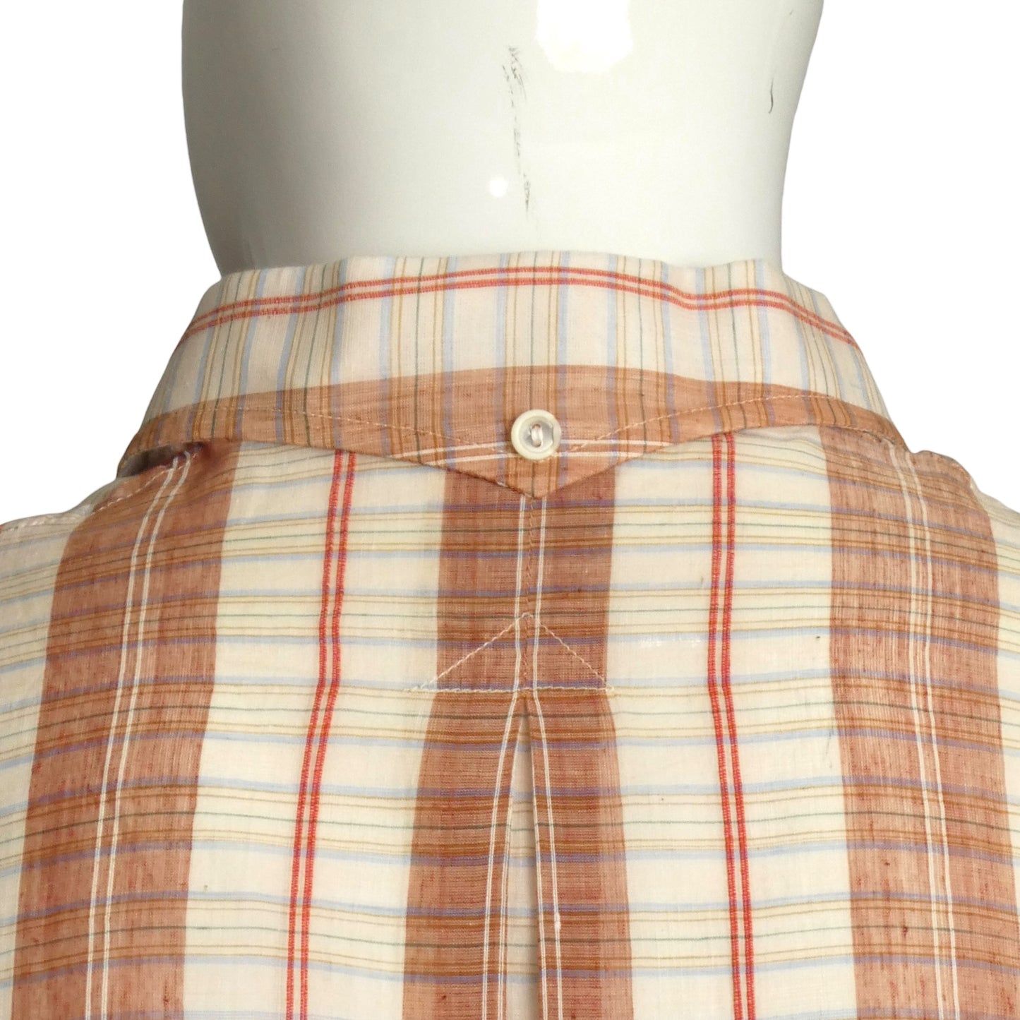 1970s Batiste Plaid Shirt, Size-Large