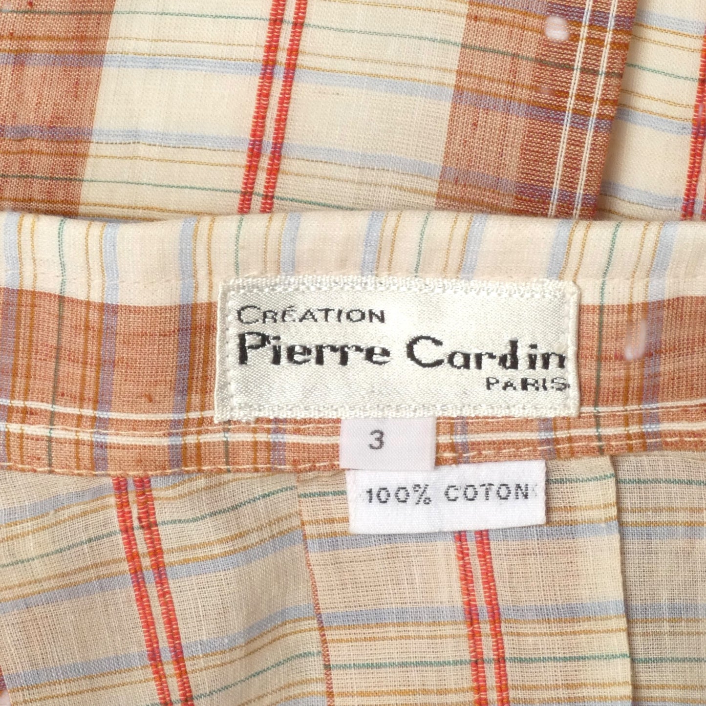 1970s Batiste Plaid Shirt, Size-Large