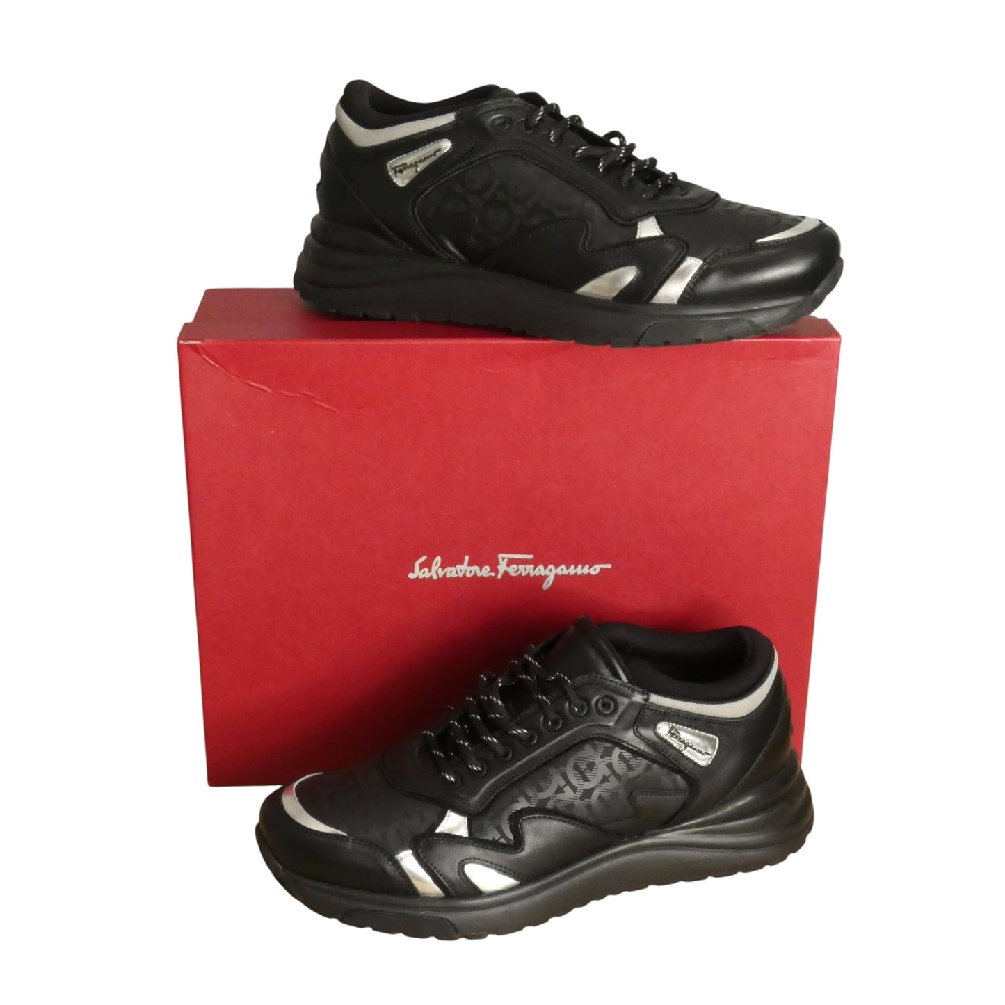 NOW Leather/Monogram Sneaker, Size 10.5