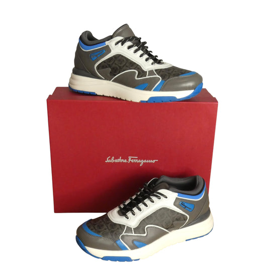 FERRAGAMO - NOW Leather/Monogram Sneaker, Size 10.5