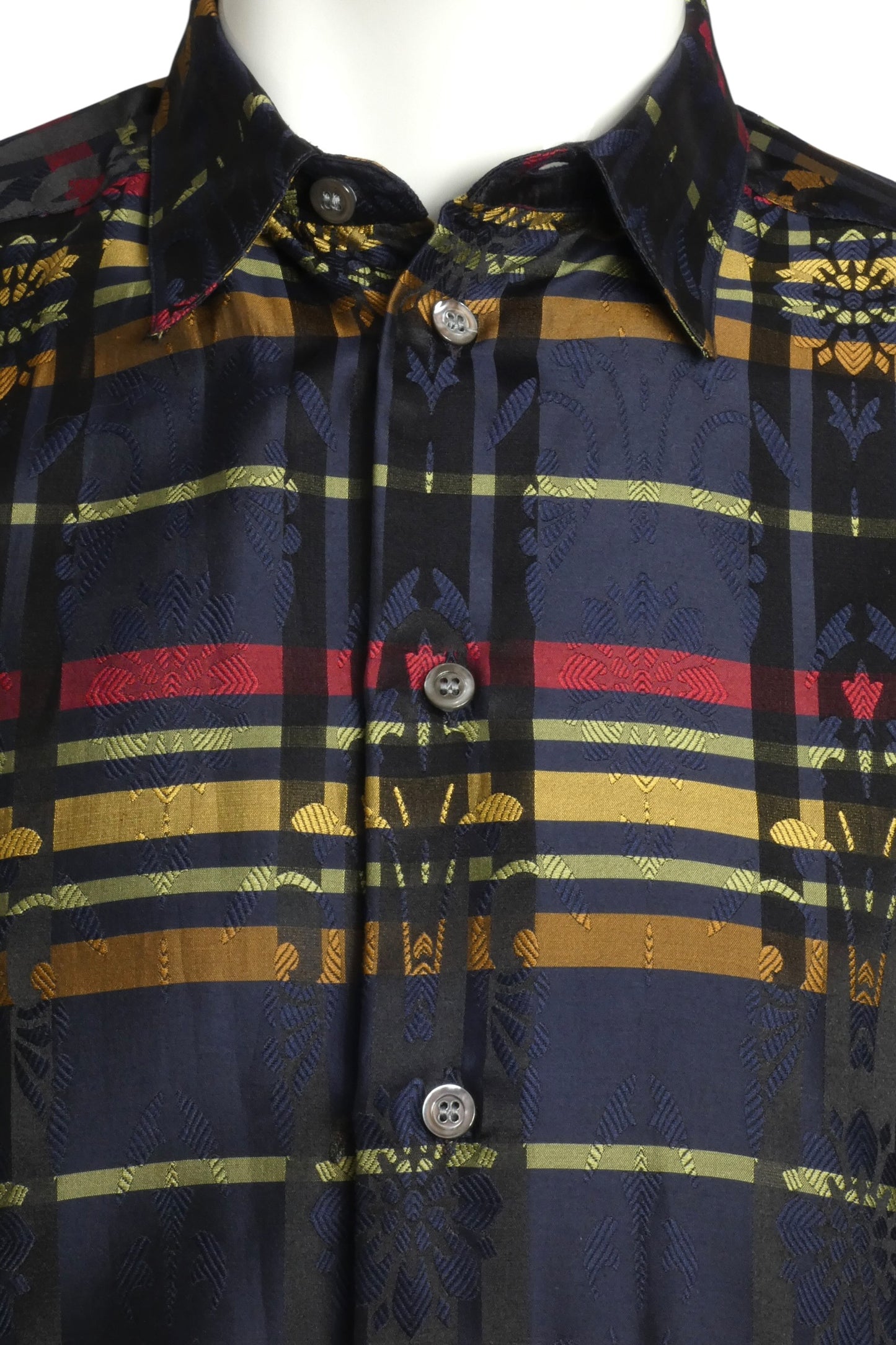 1980s Silk Plaid Shirt-Jac, Size-Medium