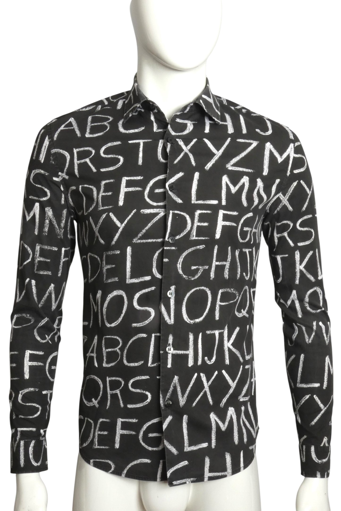 Printed Cotton L/S Shirt, Size Small