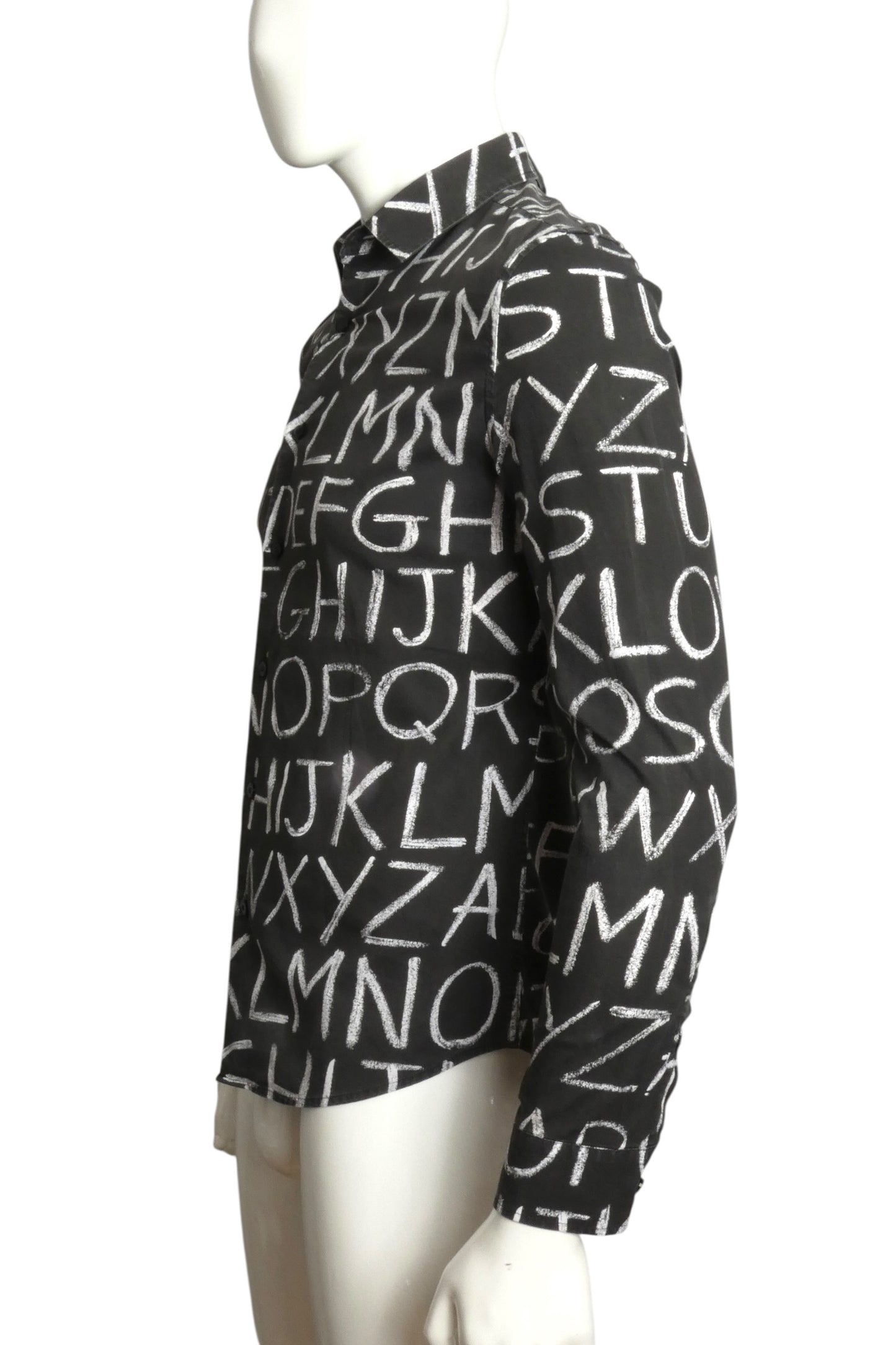 Printed Cotton L/S Shirt, Size Small