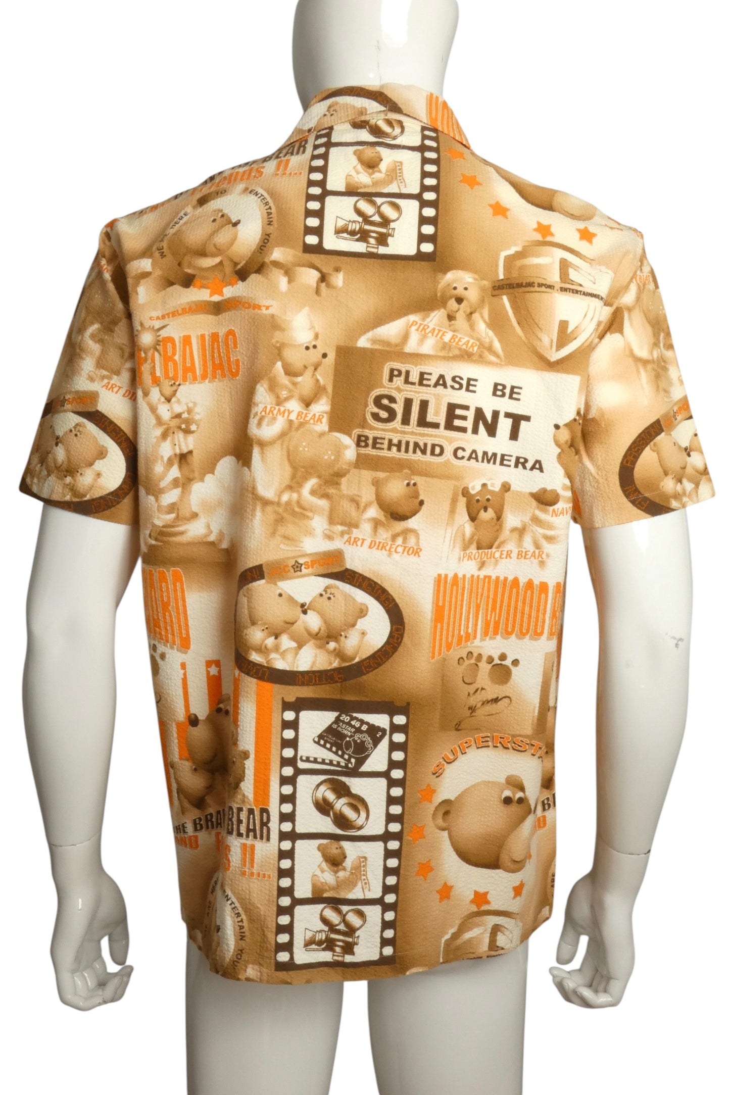 1990s Printed Seersucker Cotton Shirt, Size-Large